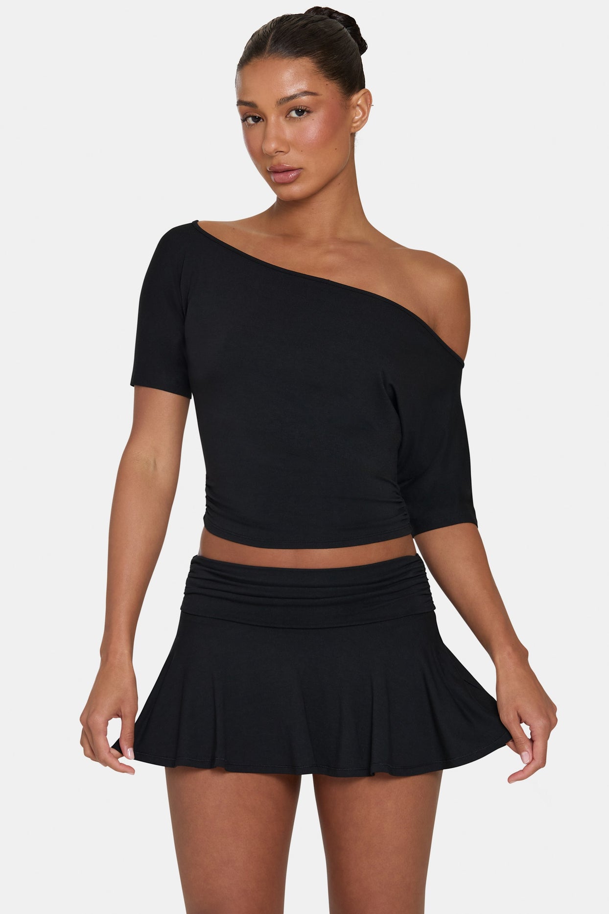 ButterCloud™ Slouchy Off-Shoulder Top in Black - 4