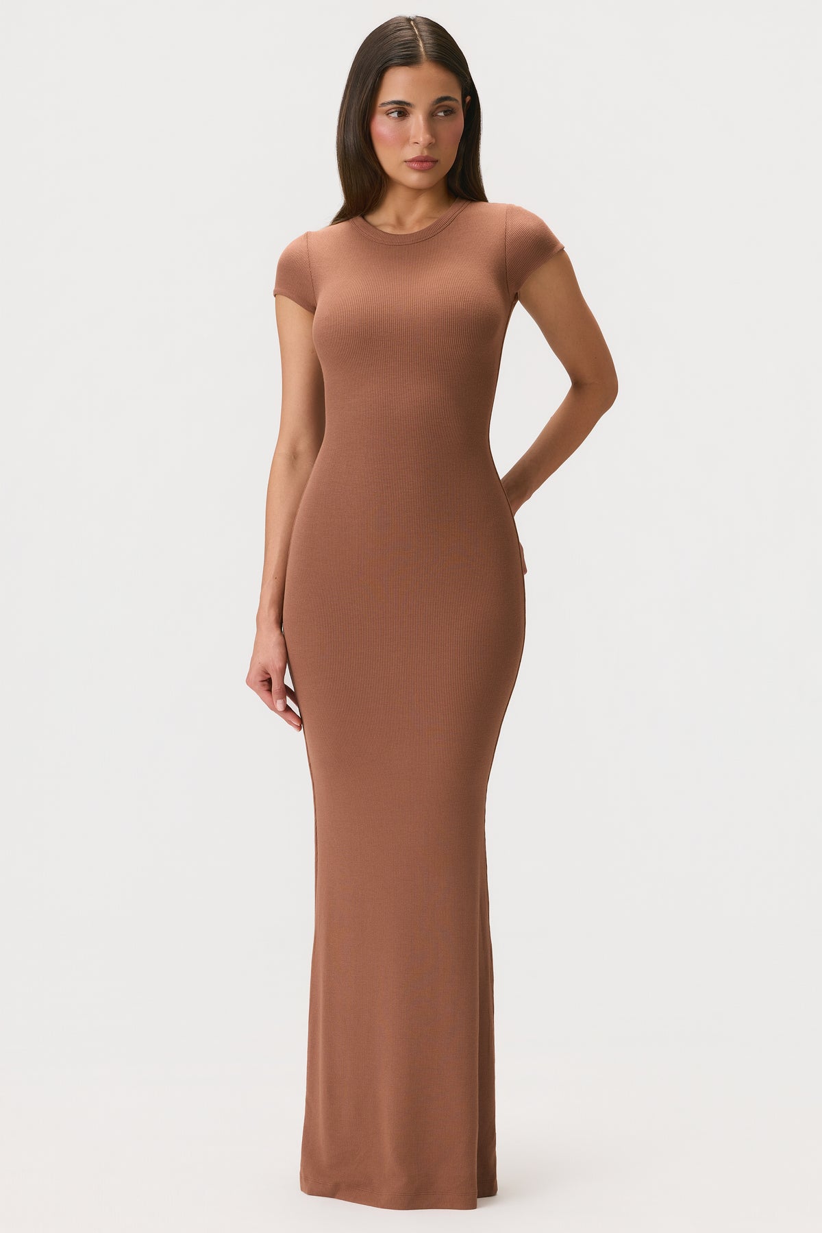 ButterCloud™ Cap Sleeve Maxi Dress in Cocoa - 1