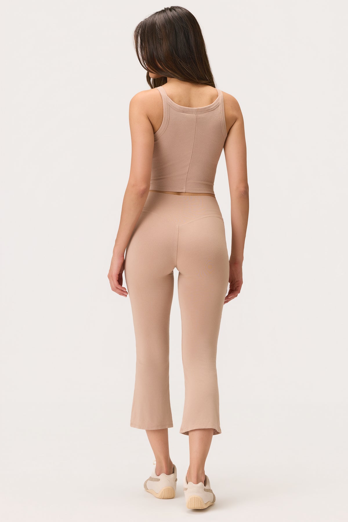 ButterCloud™ Flared Capri Leggings in Oatmeal - 2