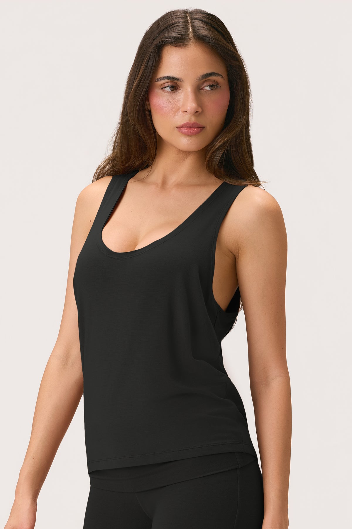 ButterCloud™ Slouchy Tank Top in Black - 1