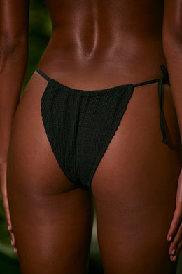 Side Tie Bikini Bottoms in Black