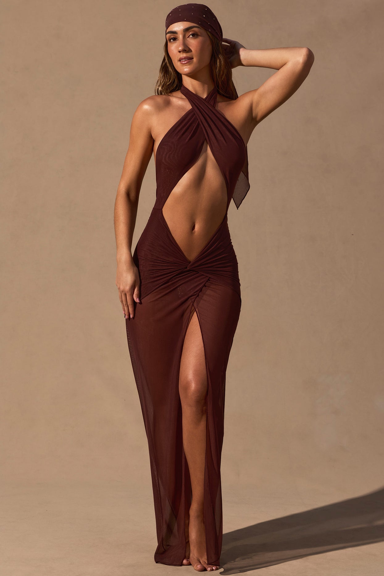 Headscarf in Espresso Brown - 3