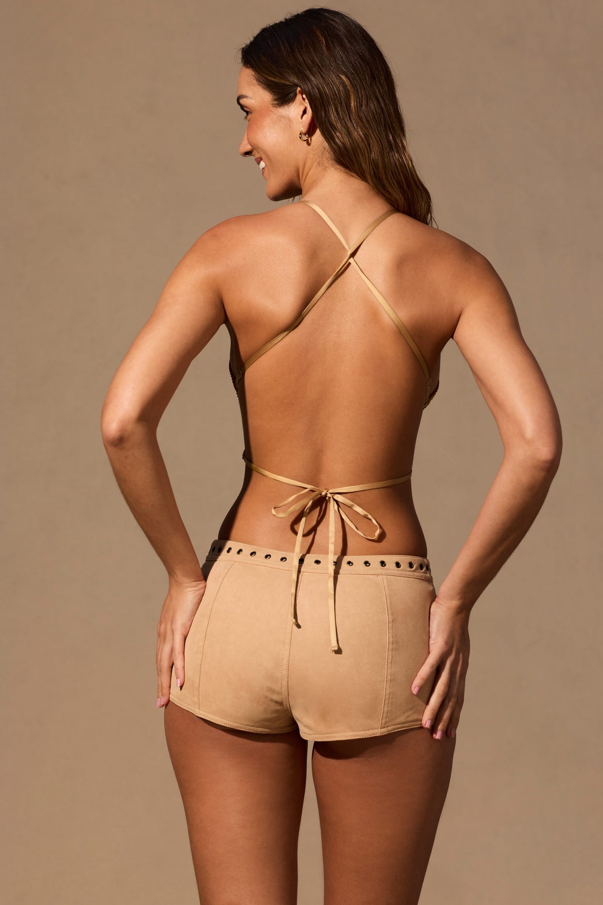 Butterfly Tie-Back Top in Tan