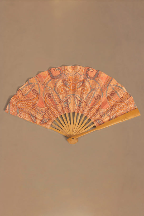Folding Hand Fan in Paisley Print