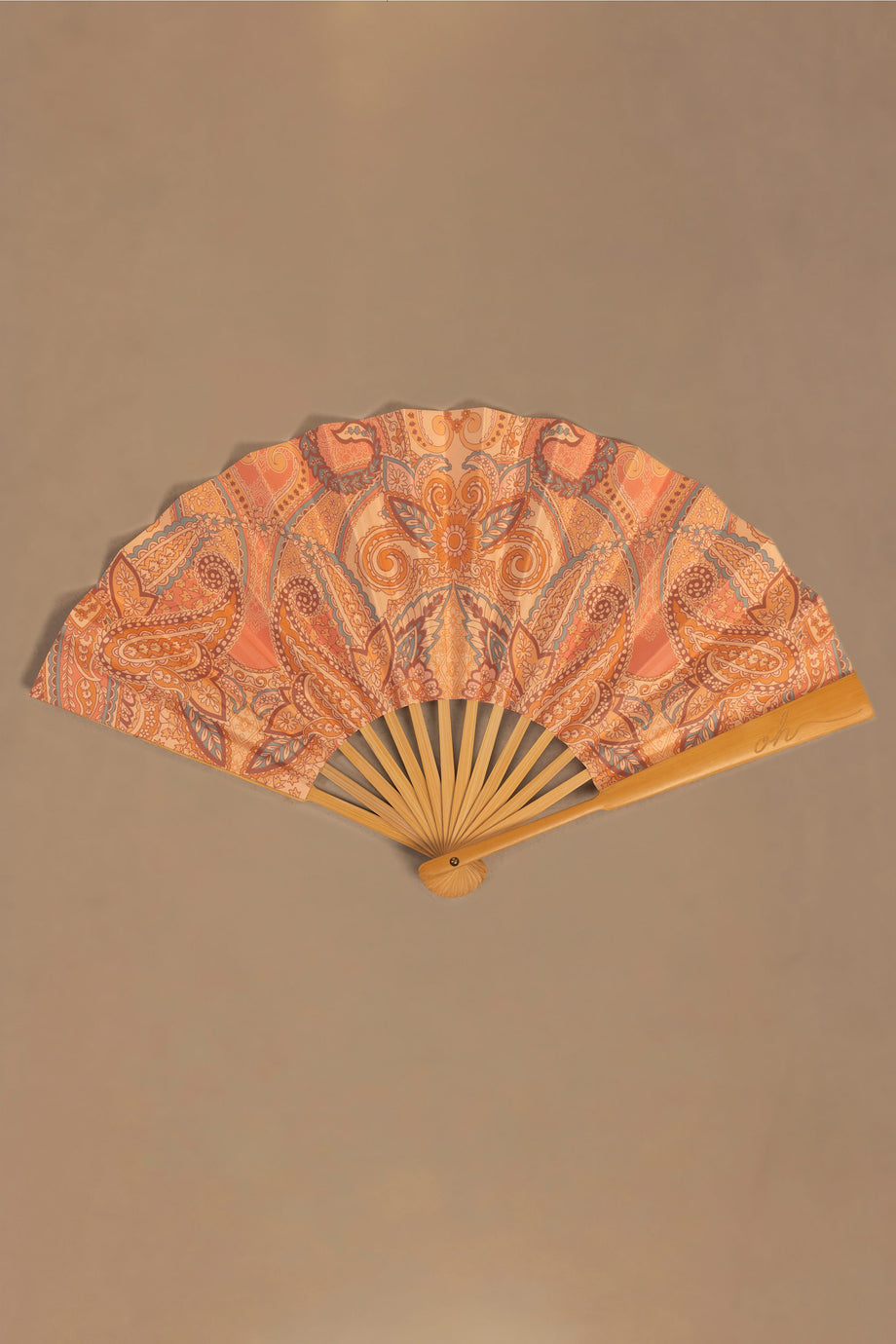 Folding Hand Fan in Paisley Print