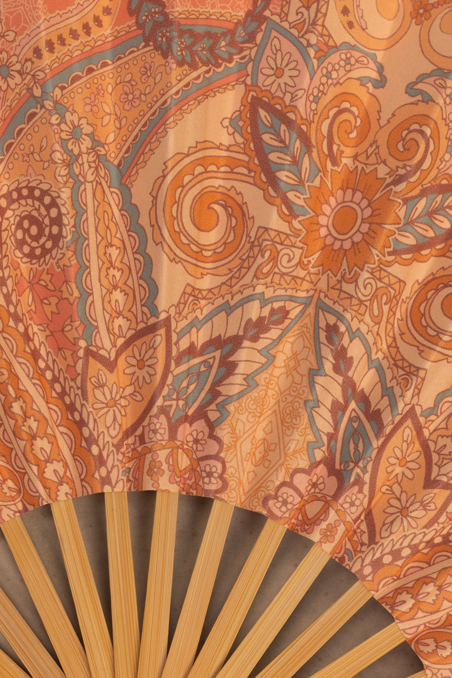 Folding Hand Fan in Paisley Print