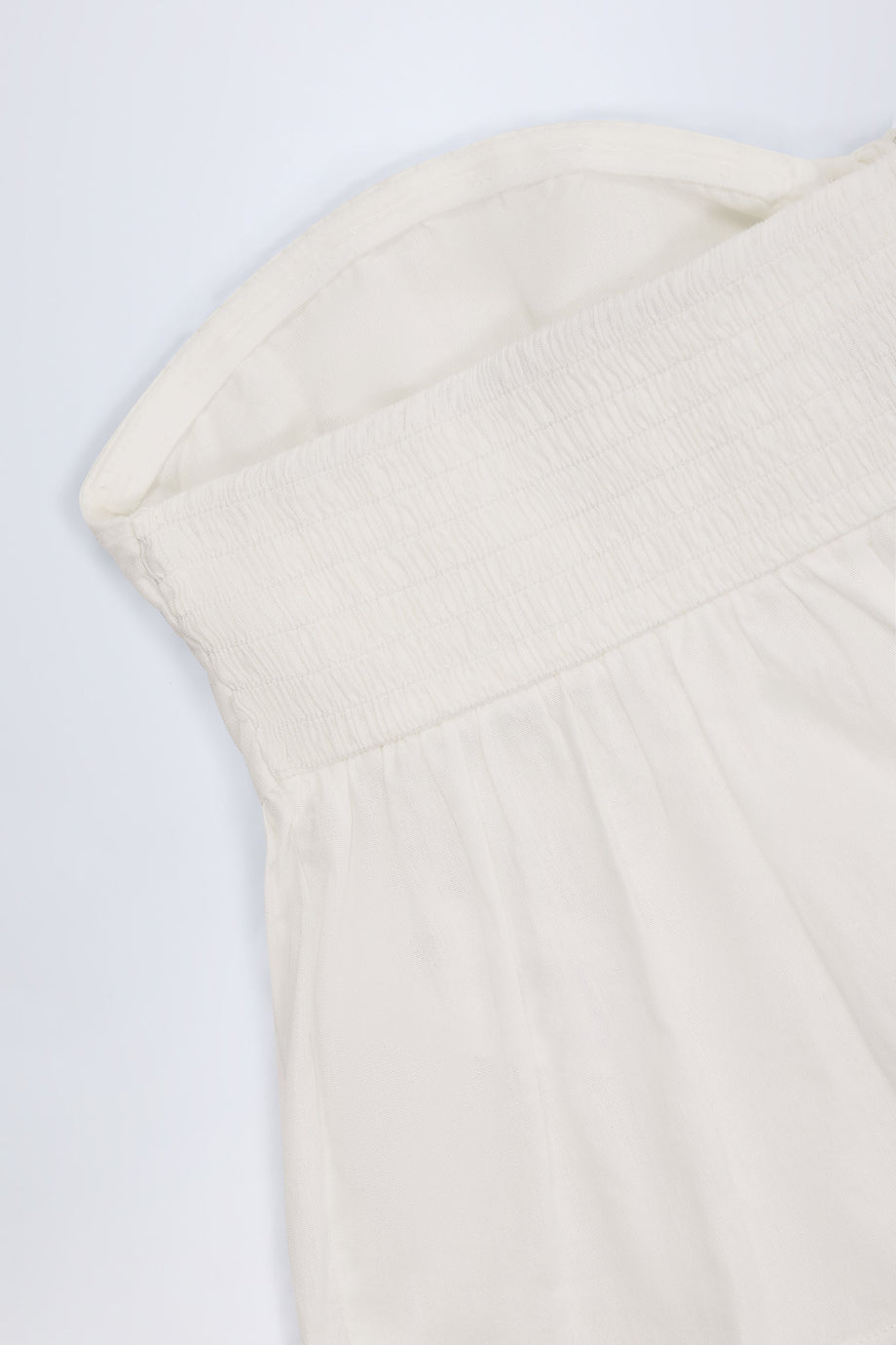 Tie-Front Bandeau Crop Top in White