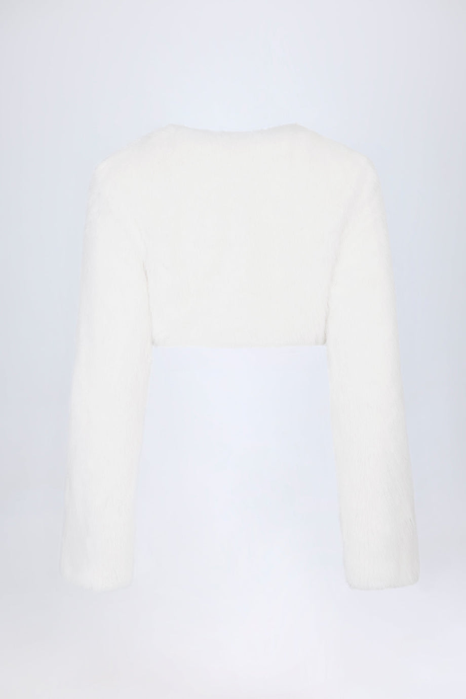 Faux Fur Cropped Bolero in White