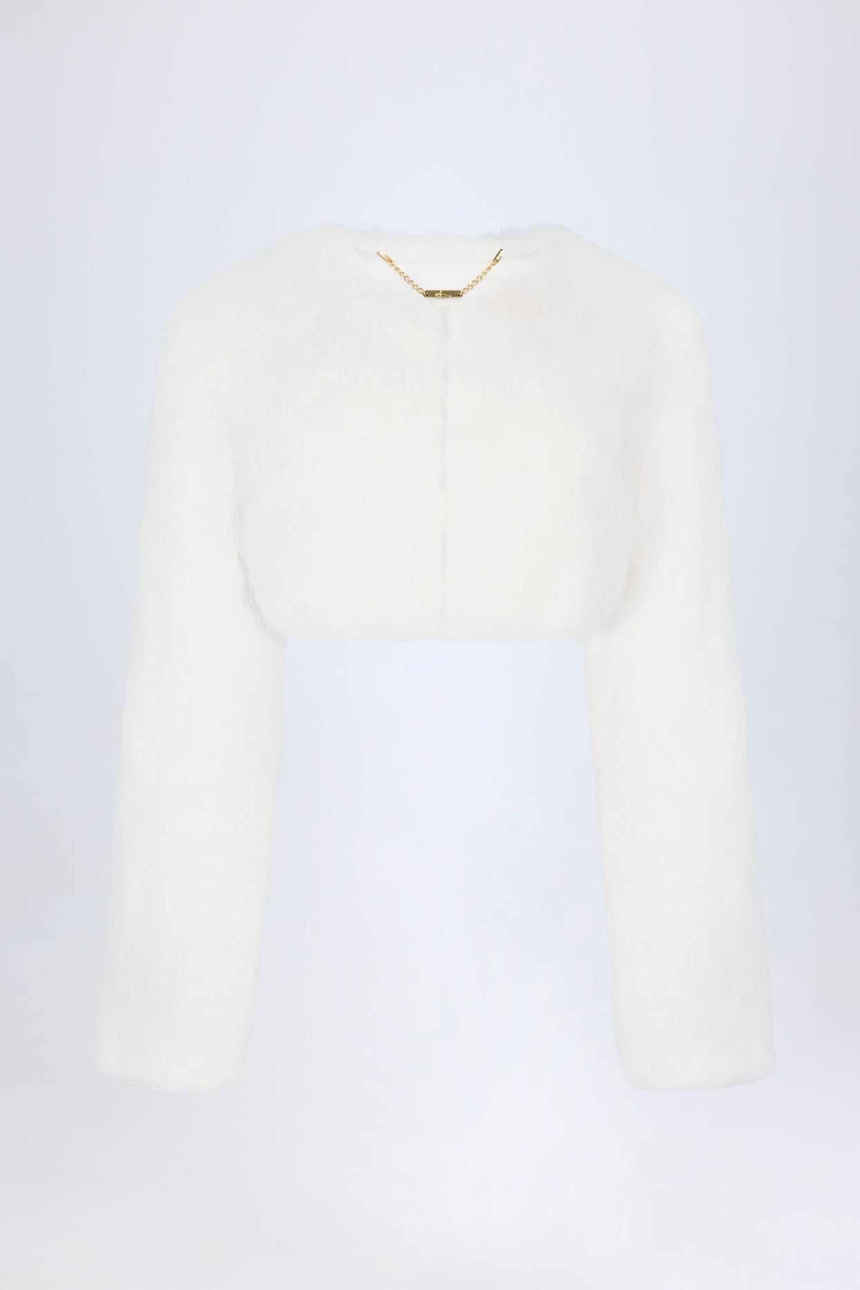 Faux Fur Cropped Bolero in White