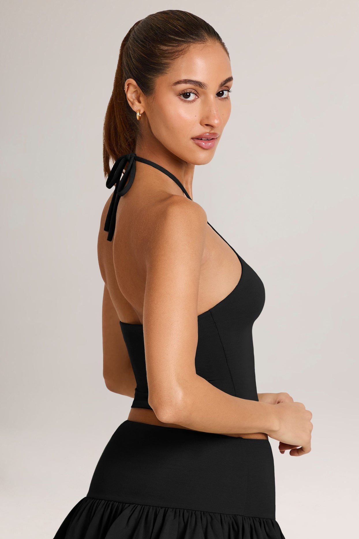 Modal Halterneck Top in Black