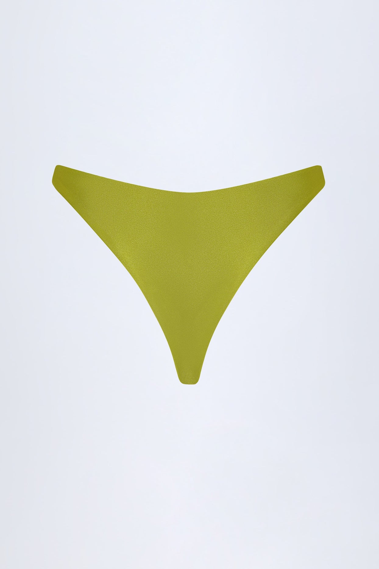 Bead-Embellished Cheeky Bikini Bottoms in Olive Green