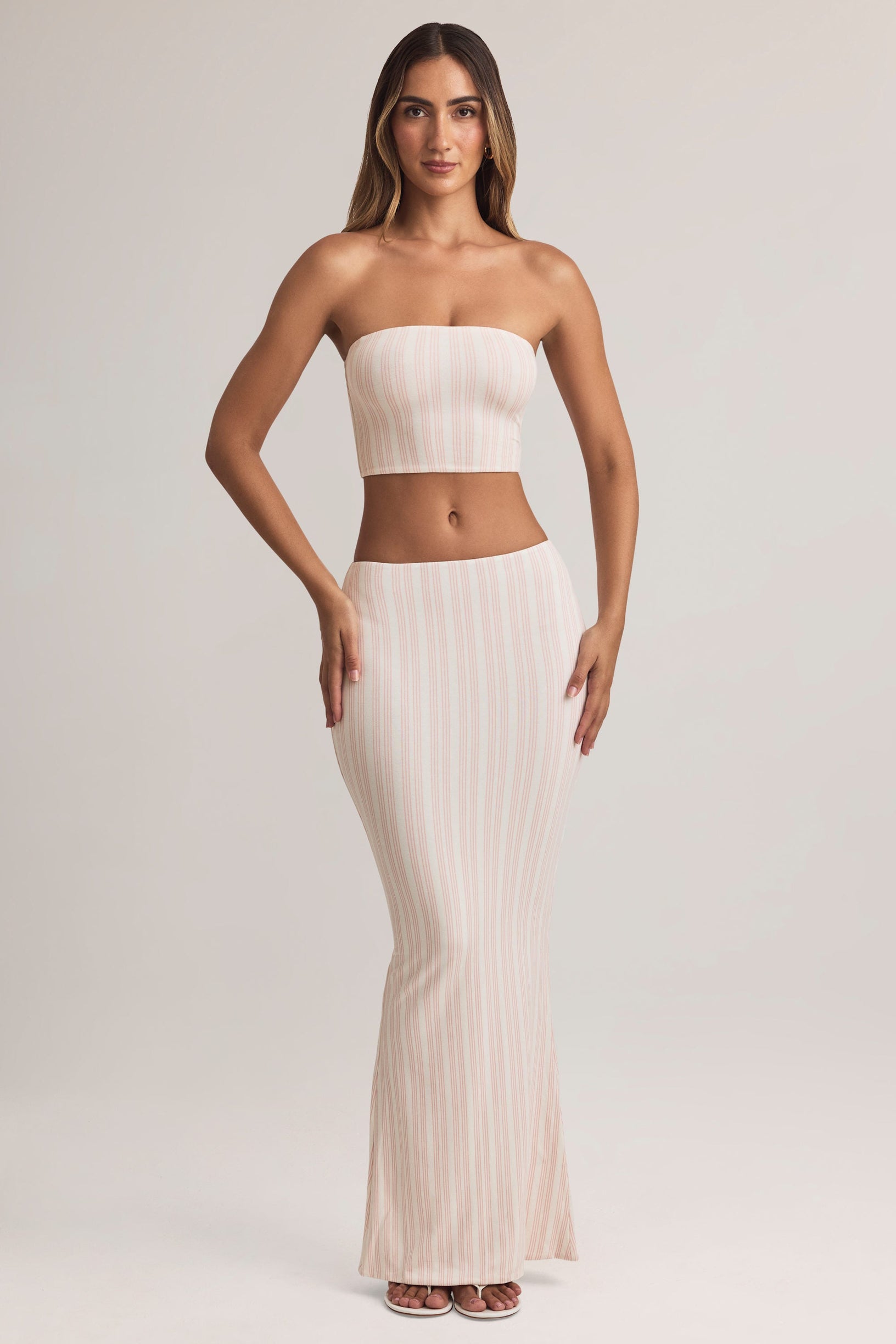 Modal Mid-Rise Maxi Skirt in Stripe Print - 1