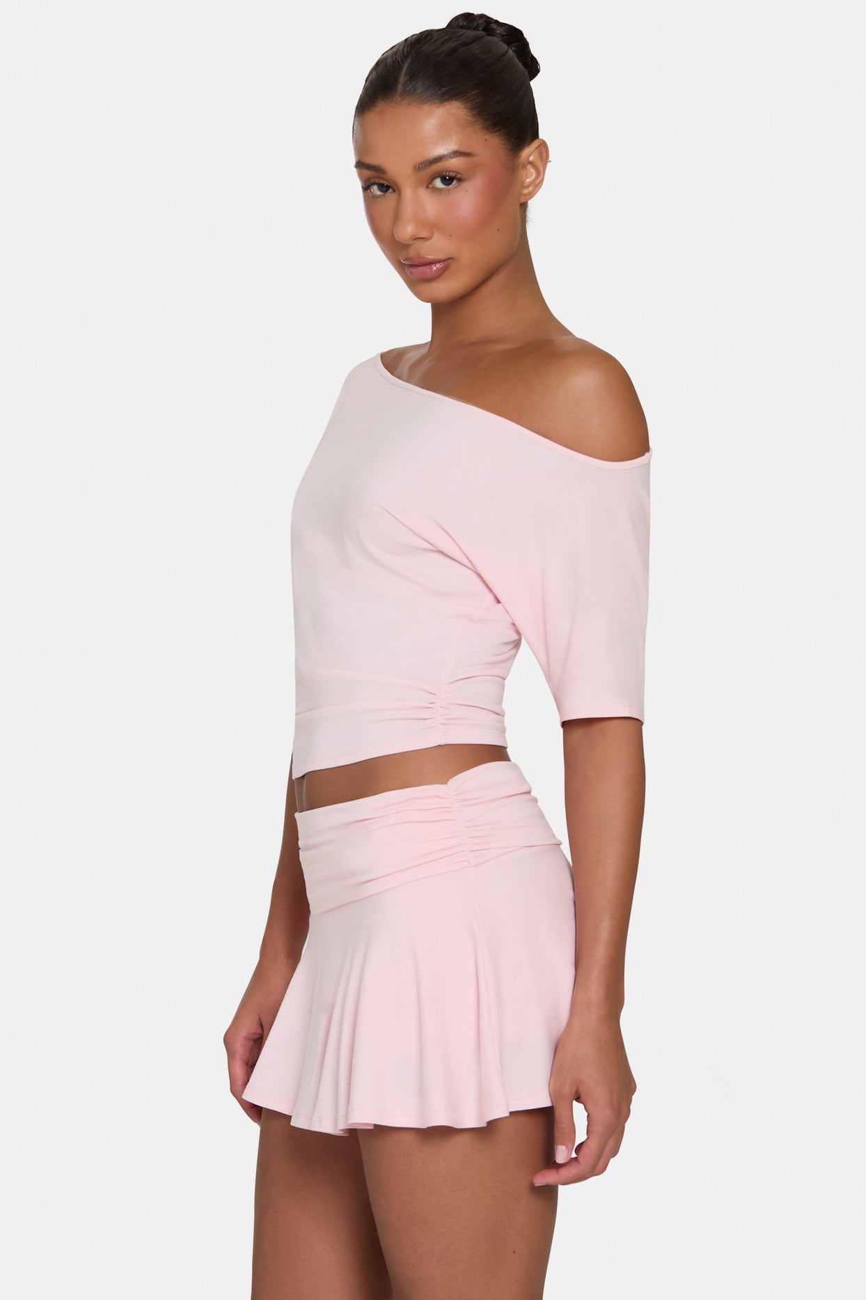 ButterCloud™ Slouchy Off-Shoulder Top in Blush - 3