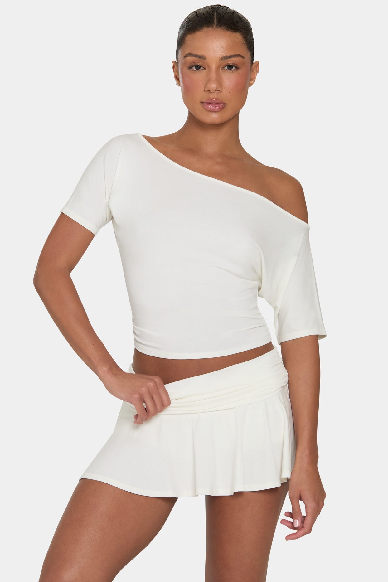 ButterCloud™ Slouchy Off-Shoulder Top in Coconut - 4