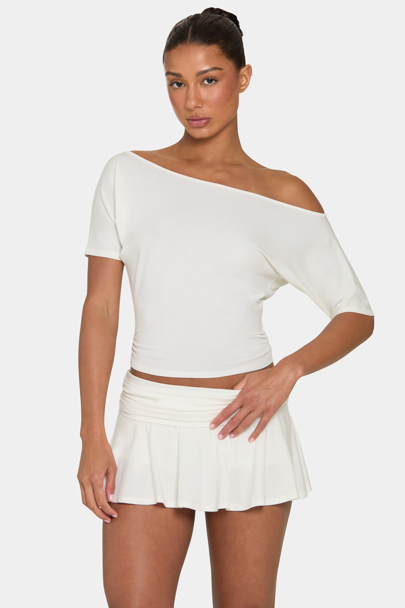ButterCloud™ Slouchy Off-Shoulder Top in Coconut - 1