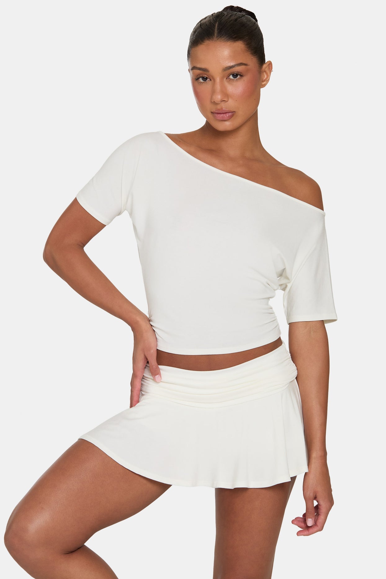 ButterCloud™ Slouchy Off-Shoulder Top in Coconut - 5