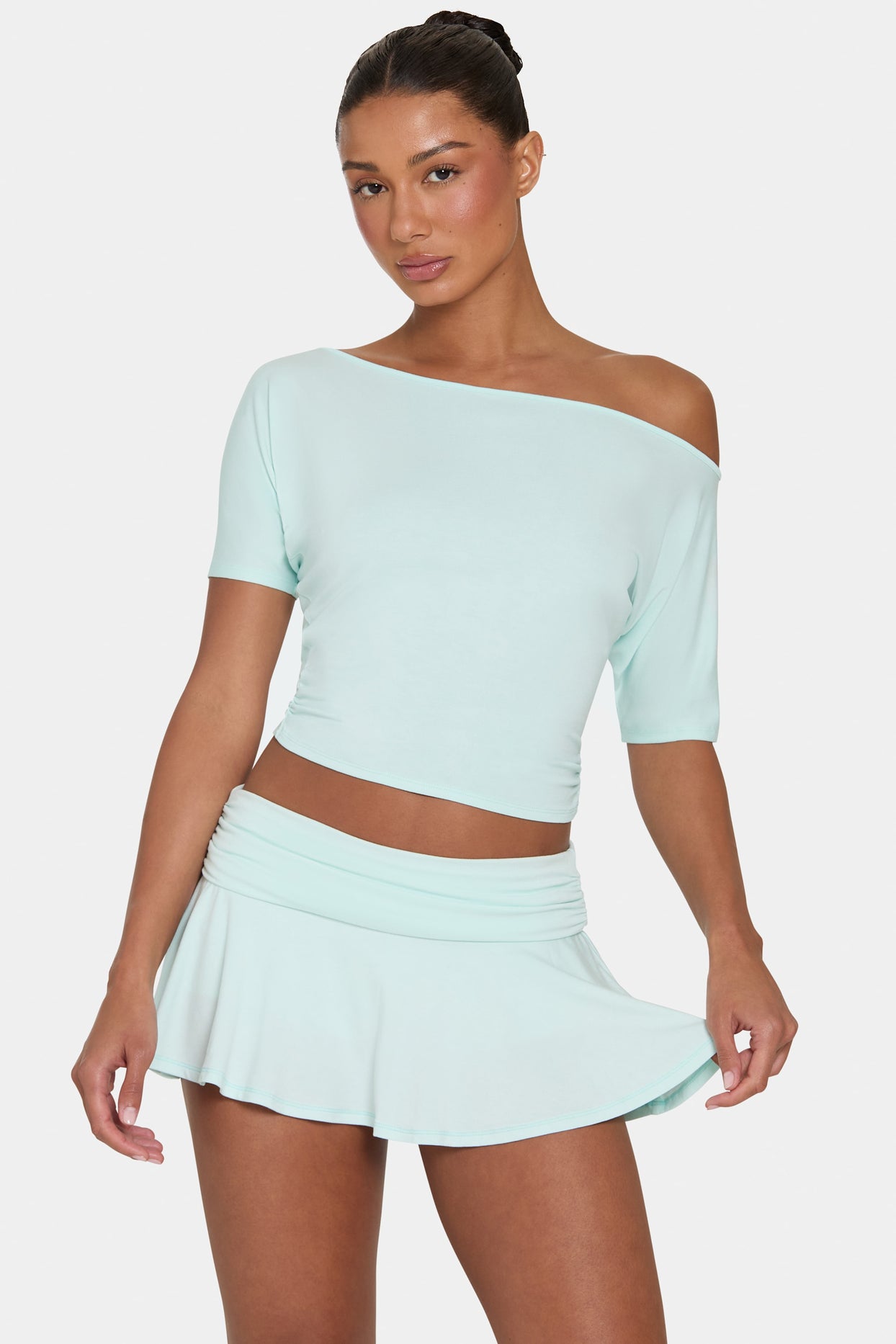 ButterCloud™ Slouchy Off-Shoulder Top in Peppermint - 4