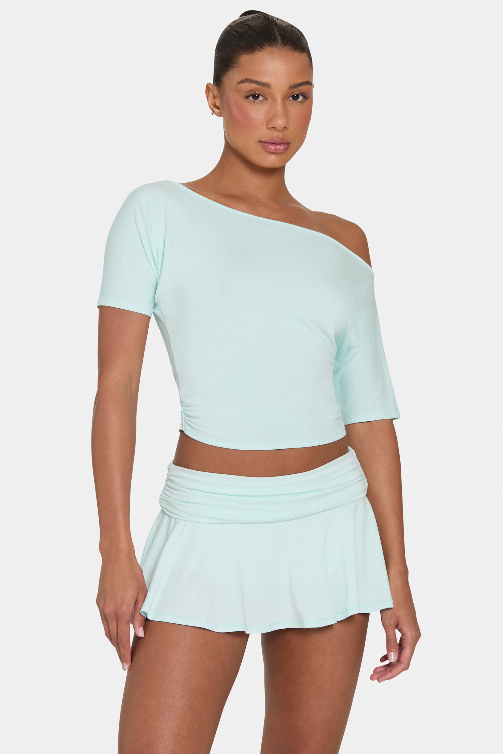 ButterCloud™ Slouchy Off-Shoulder Top in Peppermint - 1