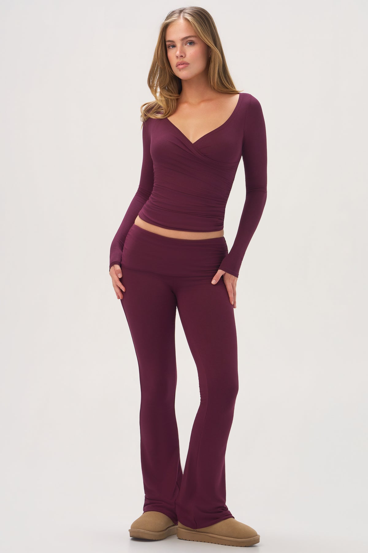 ButterCloud™ Flared Leggings in Plum - 2