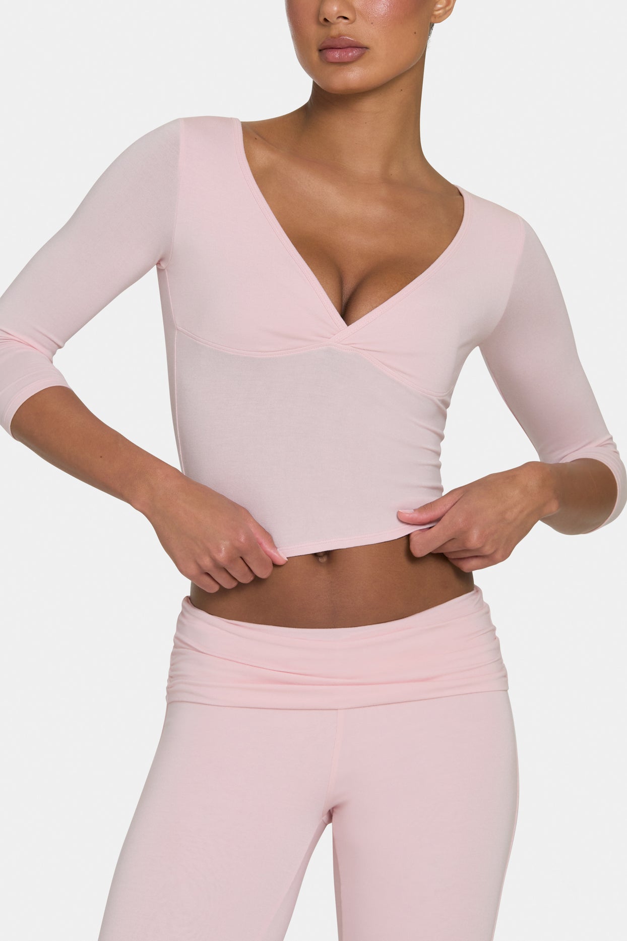 ButterCloud™ 3/4 Sleeve Top in Blush - 4