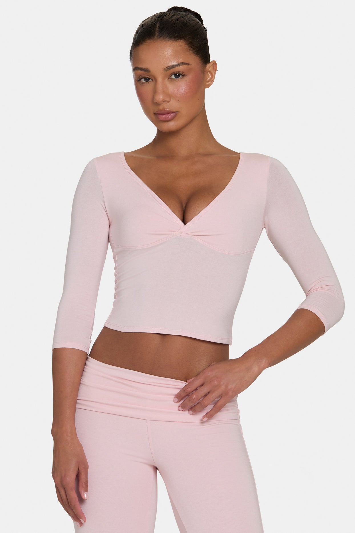 ButterCloud™ 3/4 Sleeve Top in Blush - 1