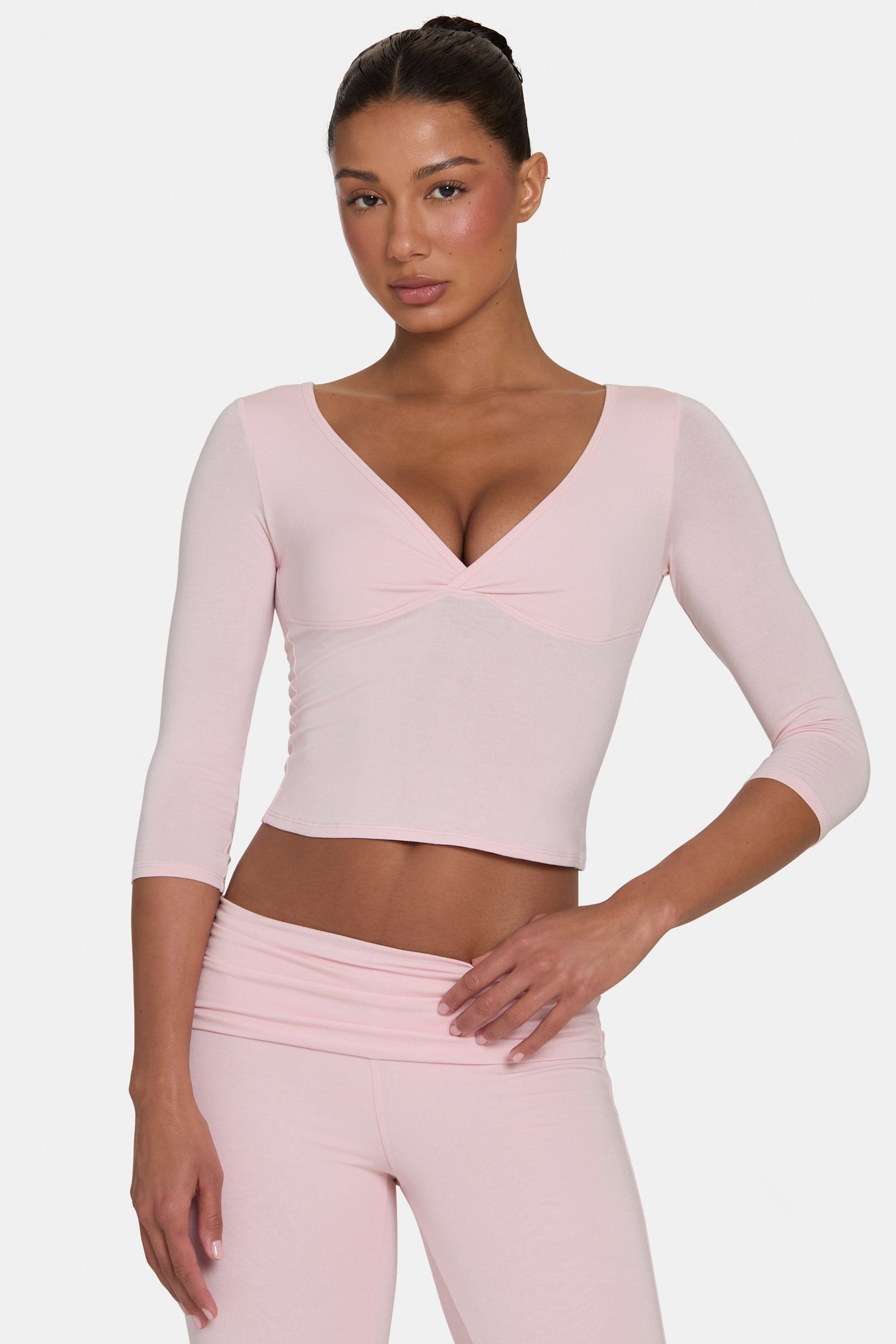 ButterCloud™ 3/4 Sleeve Top in Blush - 1
