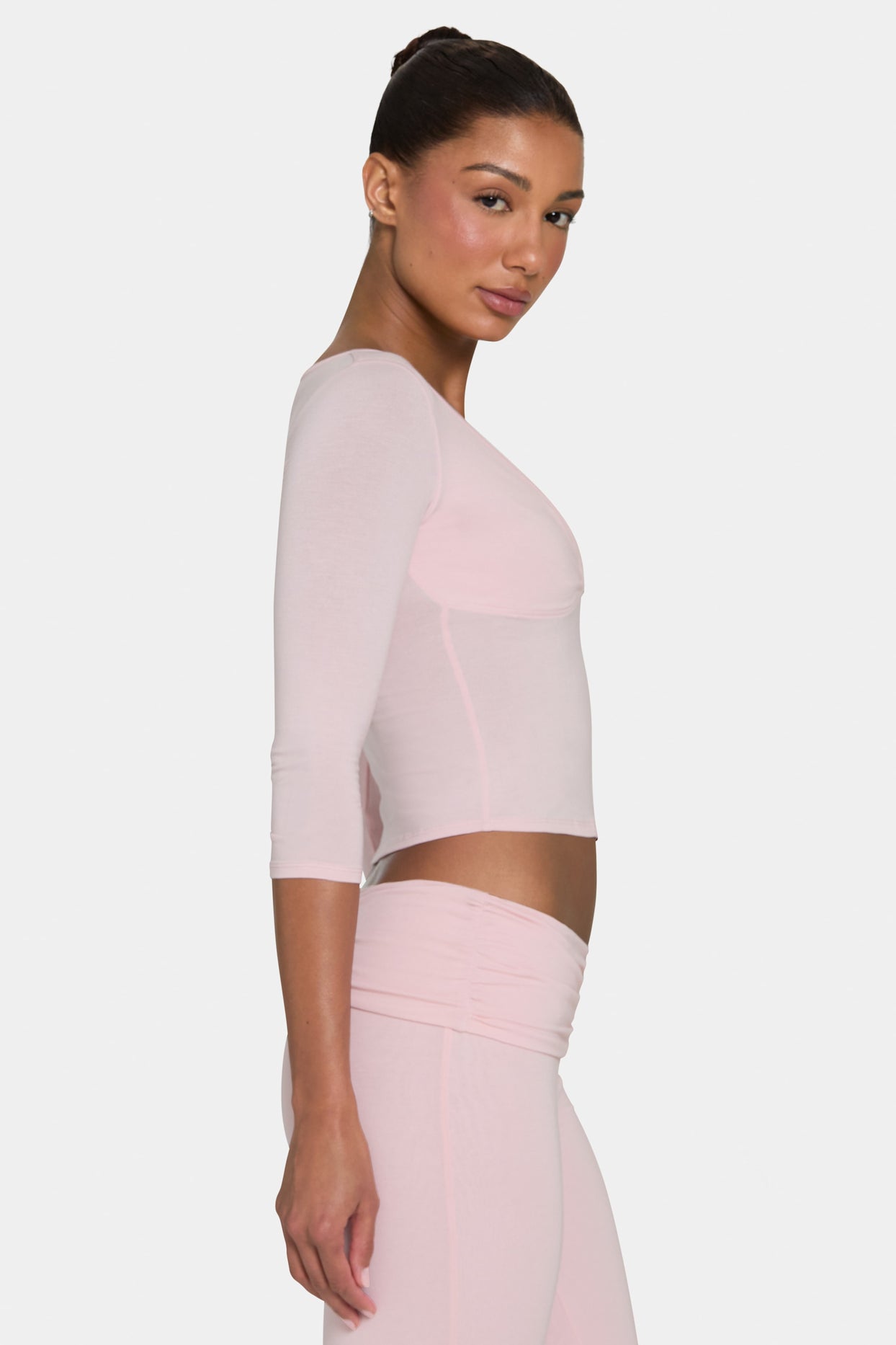 ButterCloud™ 3/4 Sleeve Top in Blush - 3