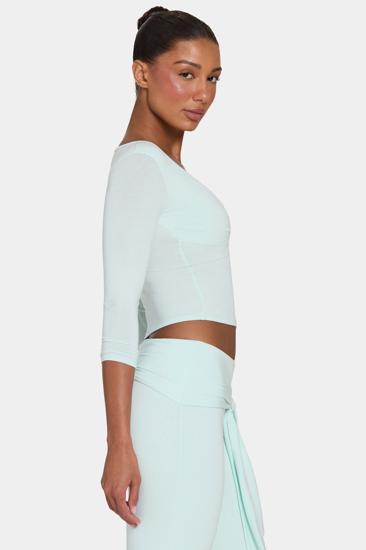 ButterCloud™ 3/4 Sleeve Top in Peppermint - 3