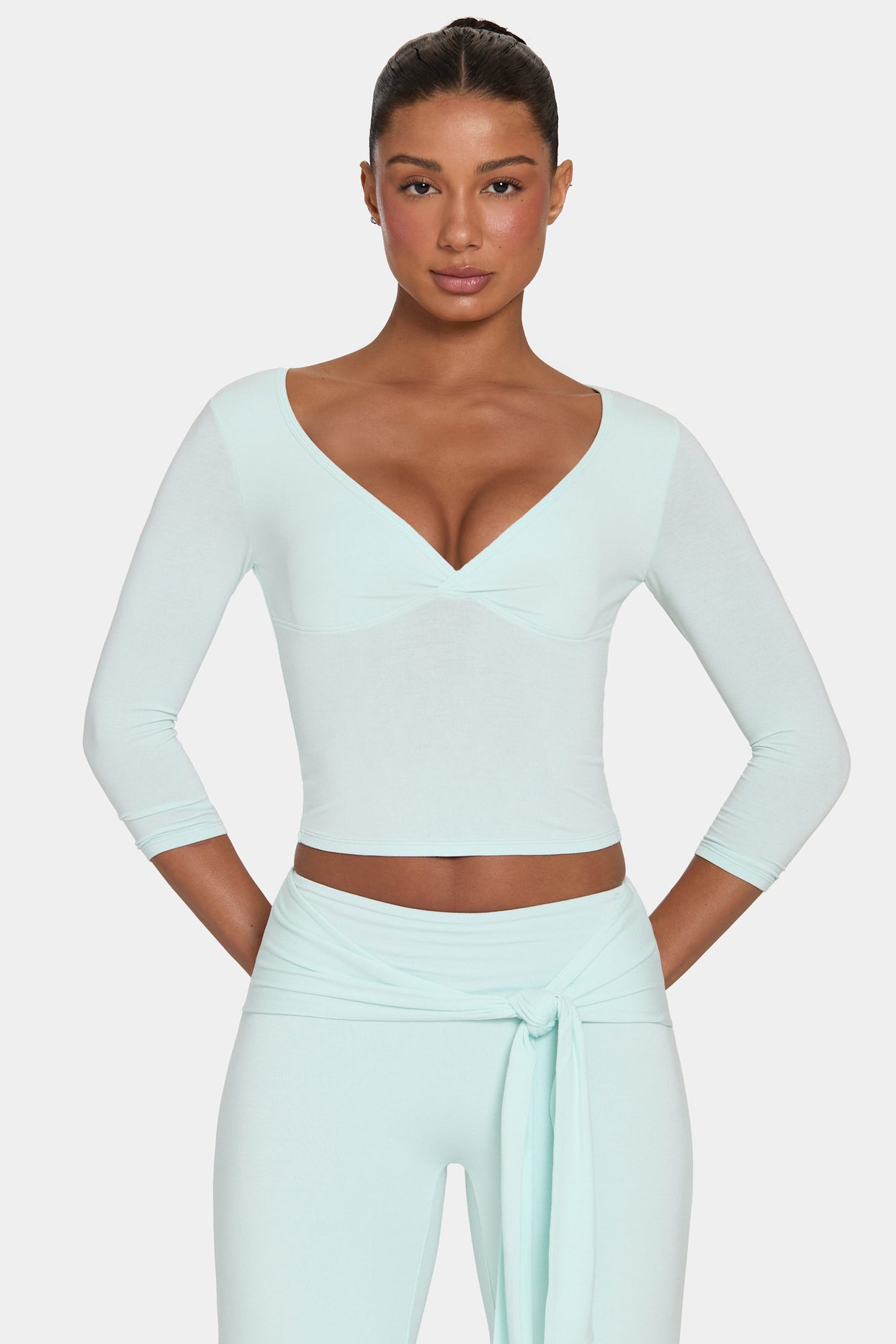 ButterCloud™ 3/4 Sleeve Top in Peppermint - 4