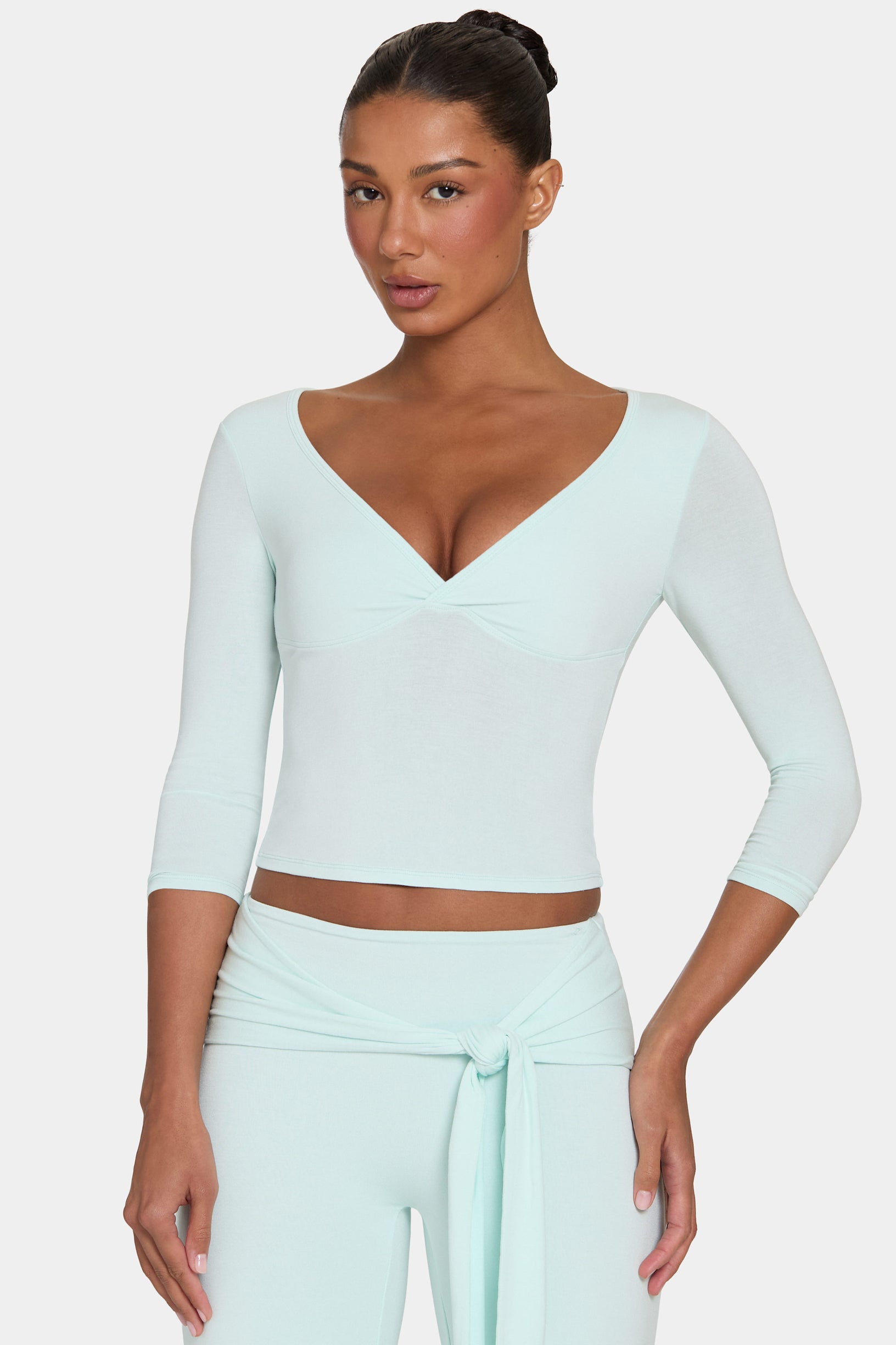 ButterCloud™ 3/4 Sleeve Top in Peppermint - 1