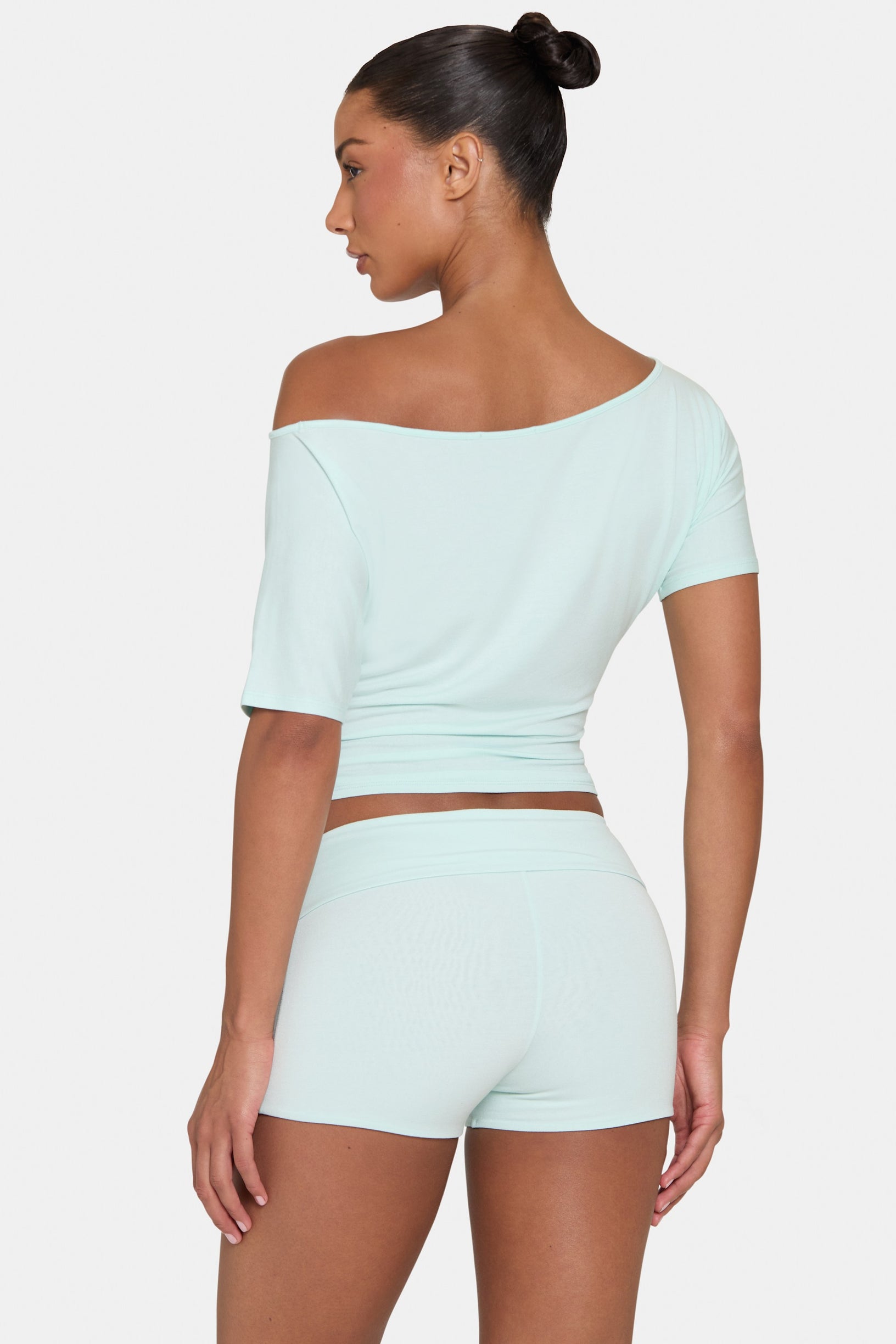ButterCloud™ Mini Foldover Shorts in Peppermint - 2