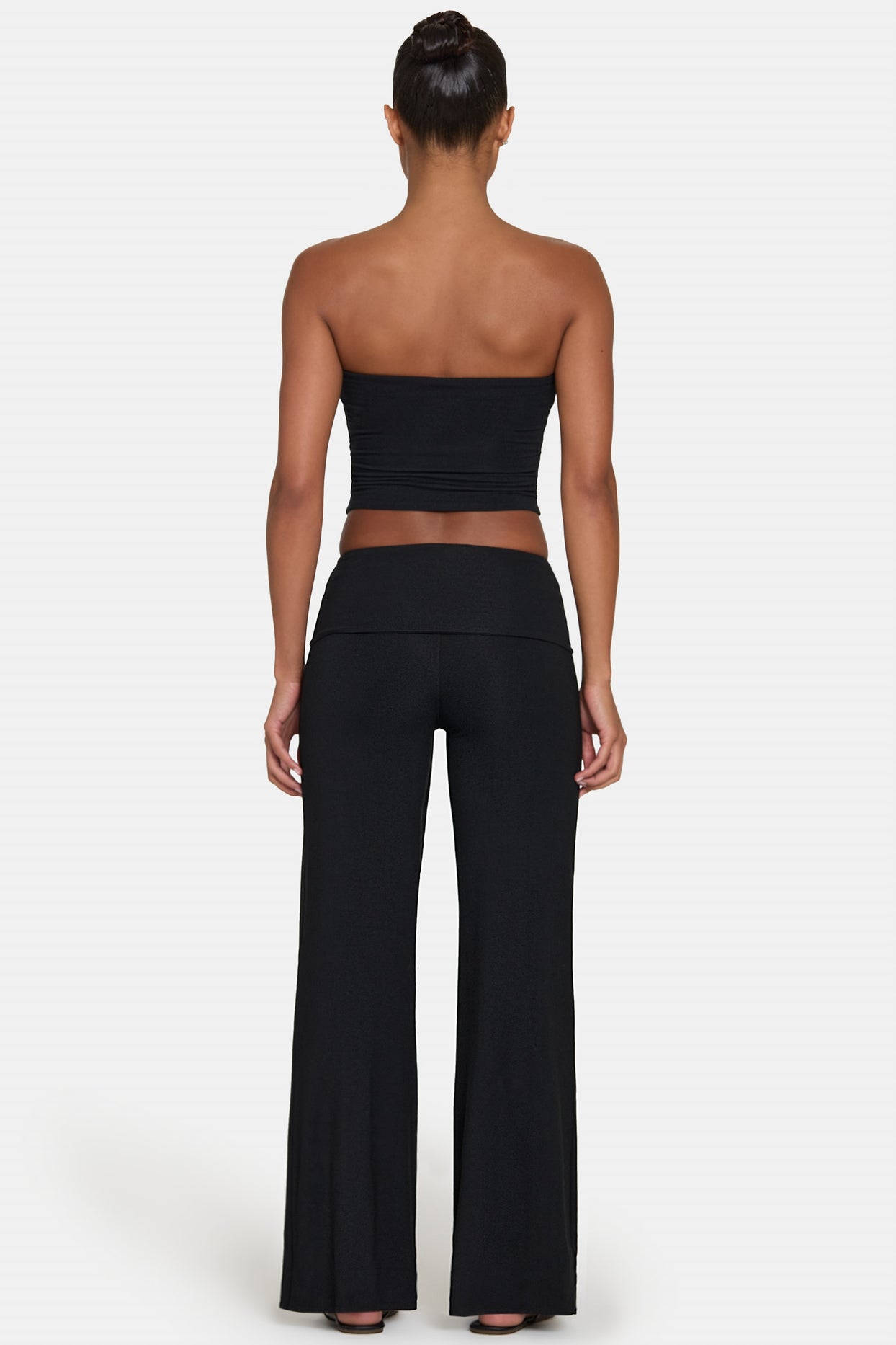 ButterCloud™ Tie-Waist Wide-Leg Trousers in Black - 2