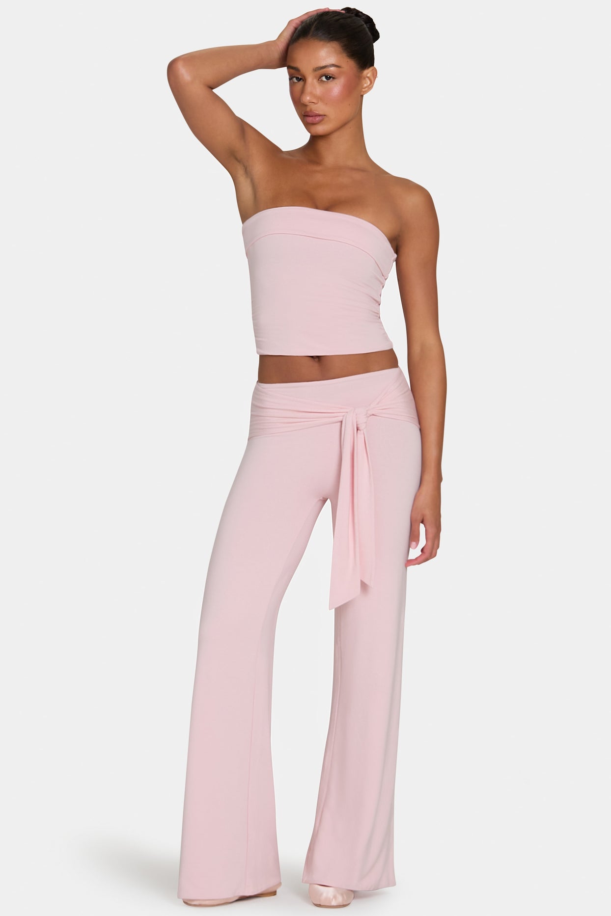 ButterCloud™ Tie-Waist Wide-Leg Trousers in Blush - 5