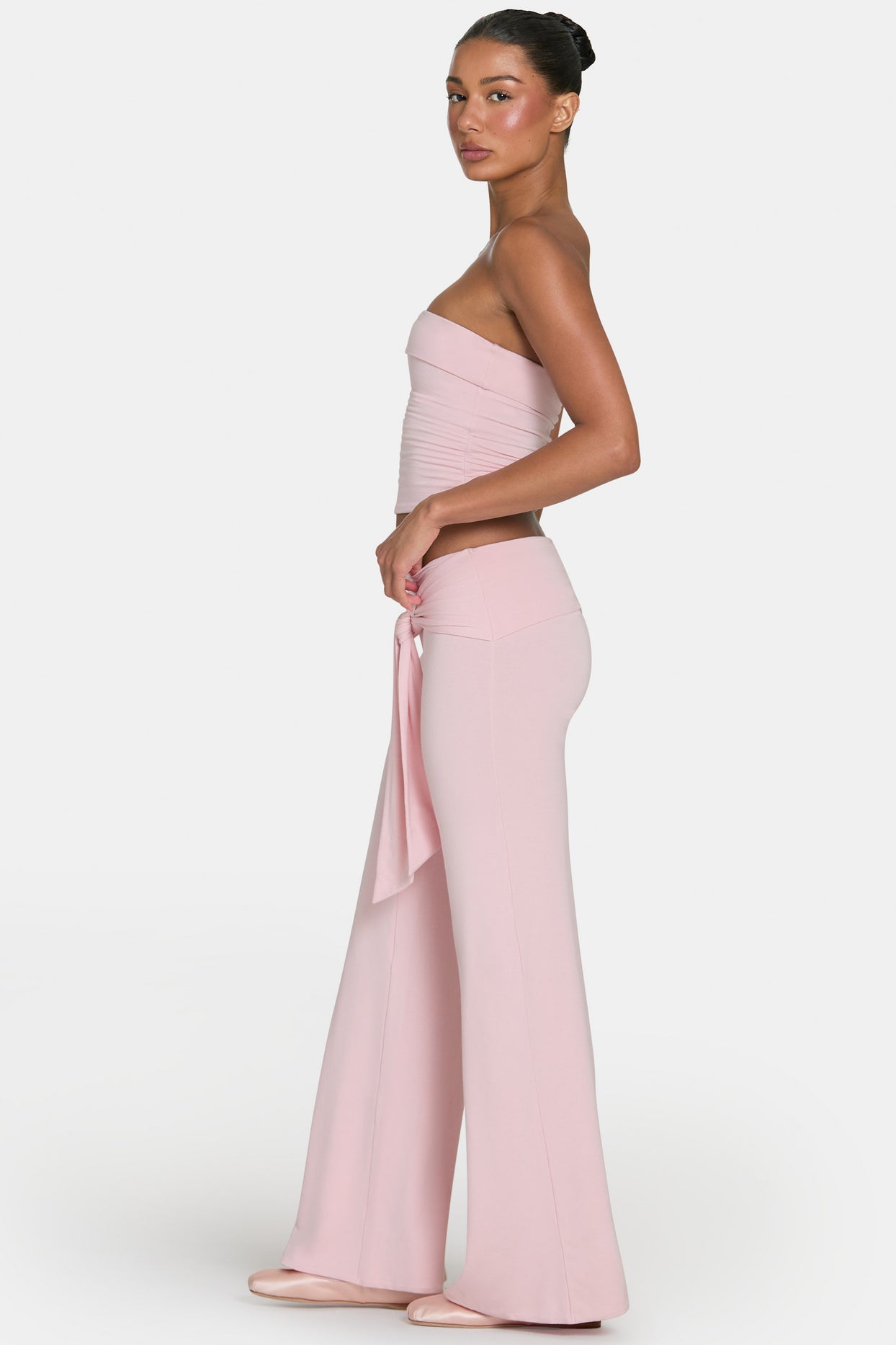 ButterCloud™ Tie-Waist Wide-Leg Trousers in Blush - 3