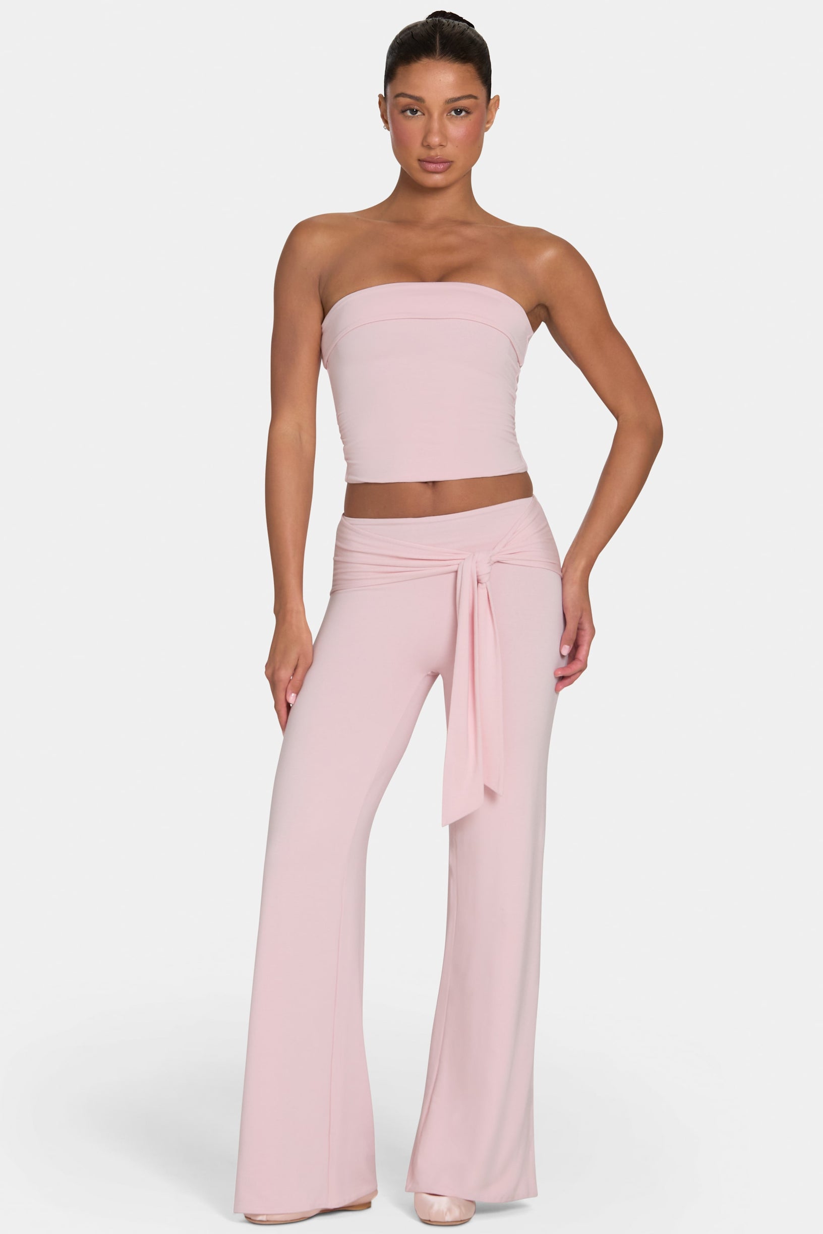ButterCloud™ Tie-Waist Wide-Leg Trousers in Blush - 1
