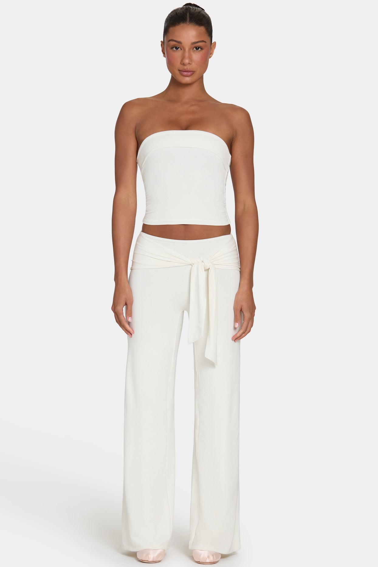 ButterCloud™ Tie-Waist Wide-Leg Trousers in Coconut - 5