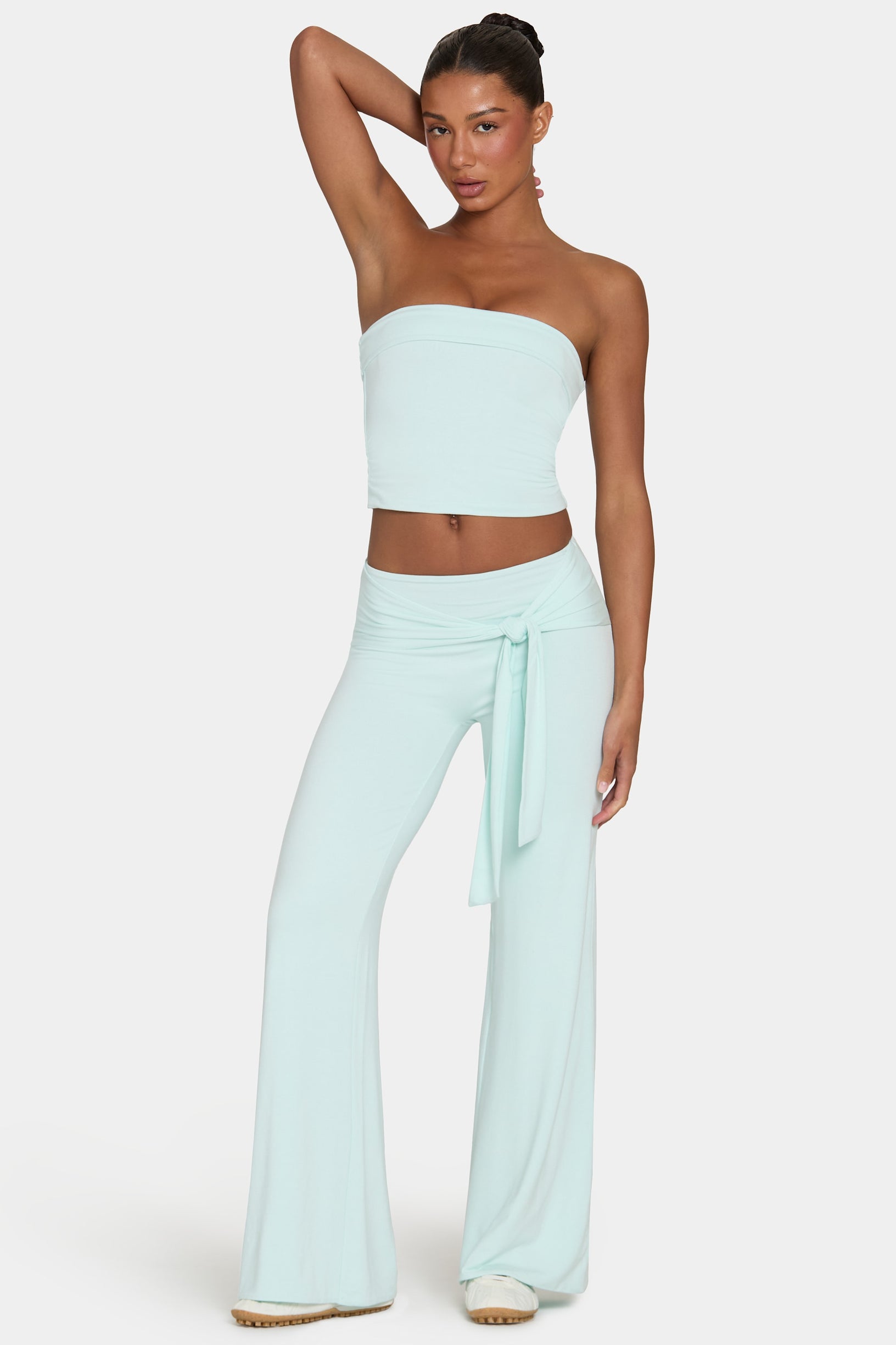 ButterCloud™ Tie-Waist Wide-Leg Trousers in Peppermint - 1