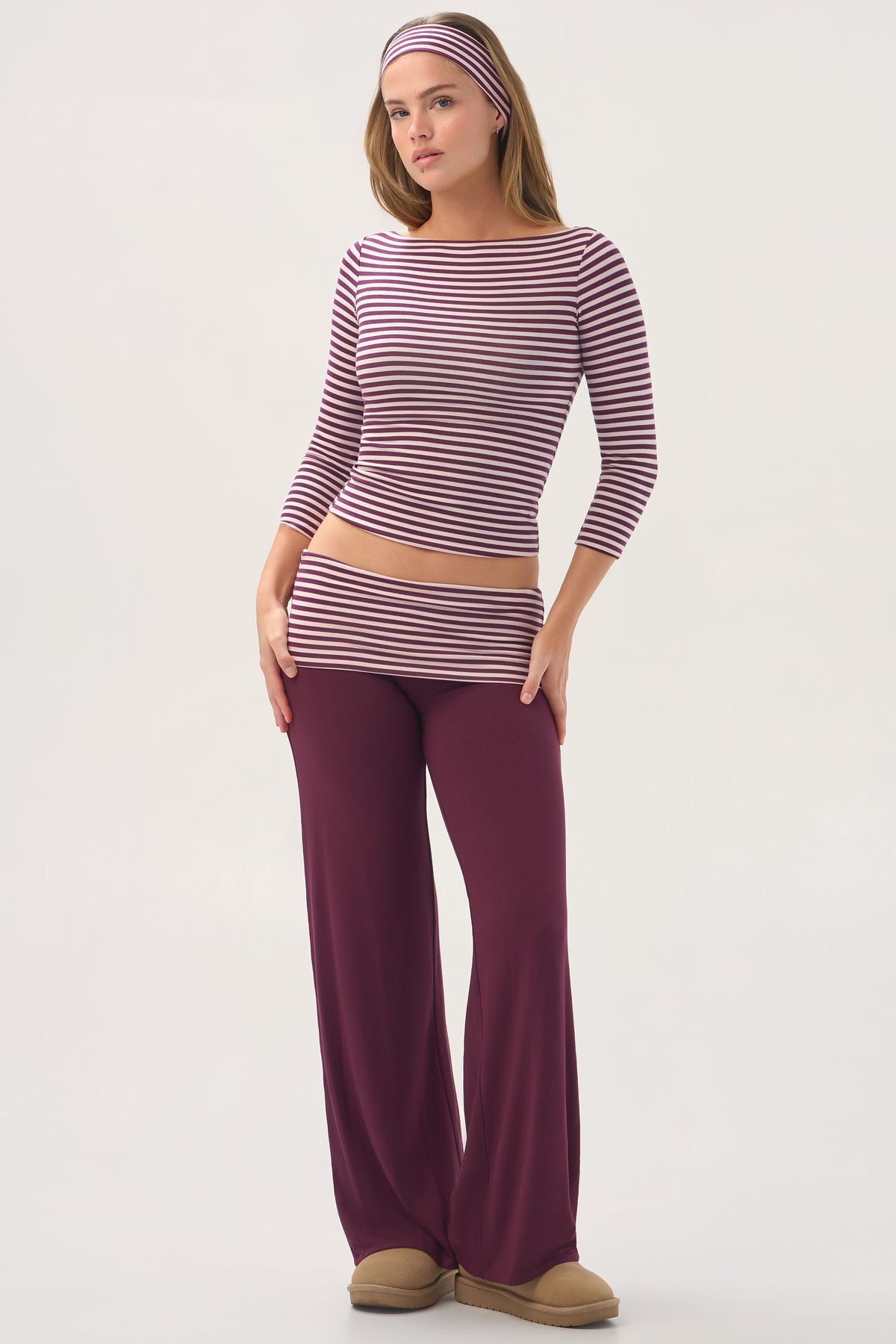 ButterCloud™ Wide-Leg Trousers in Plum - 1