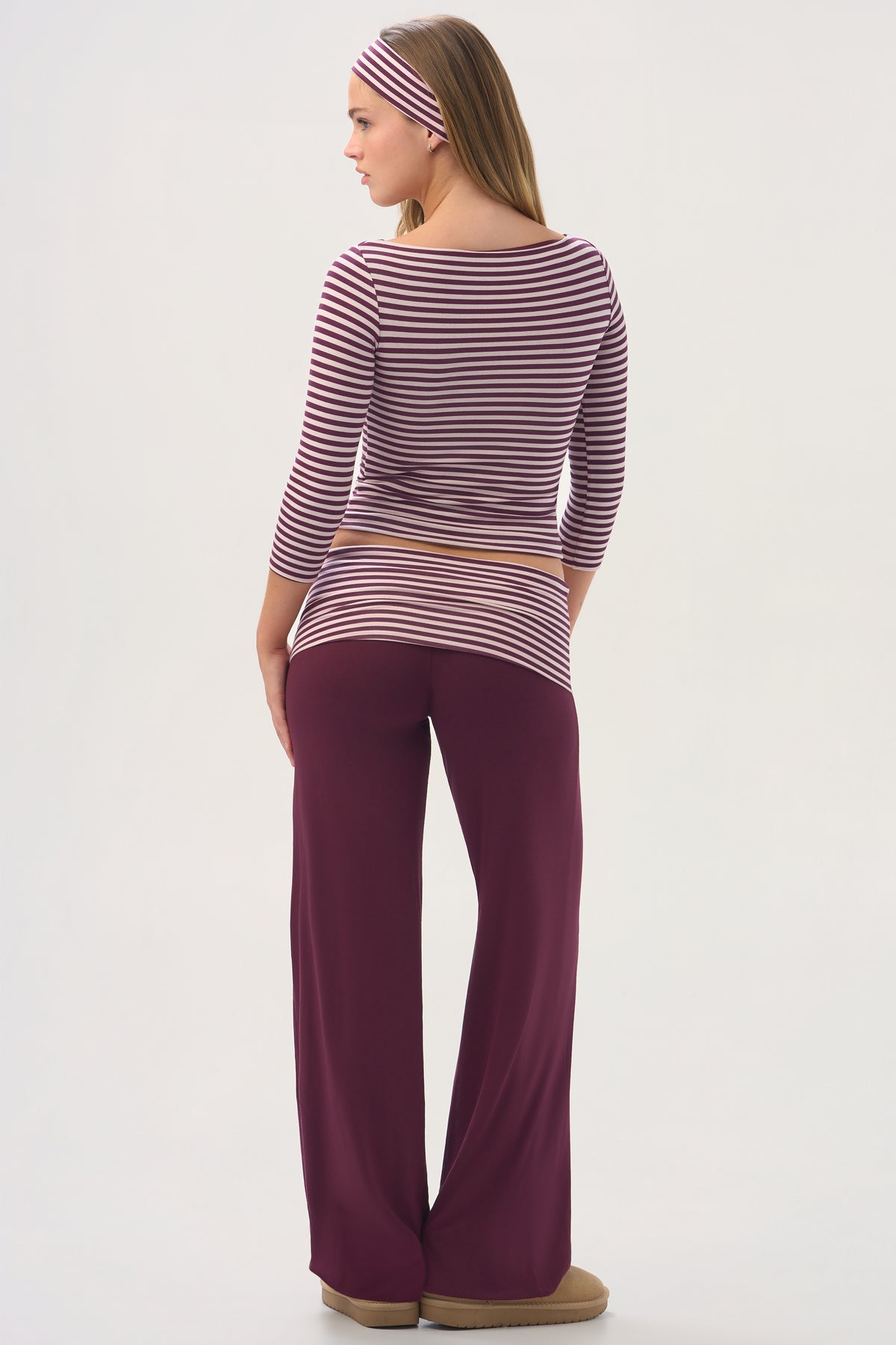 ButterCloud™ Wide-Leg Trousers in Plum