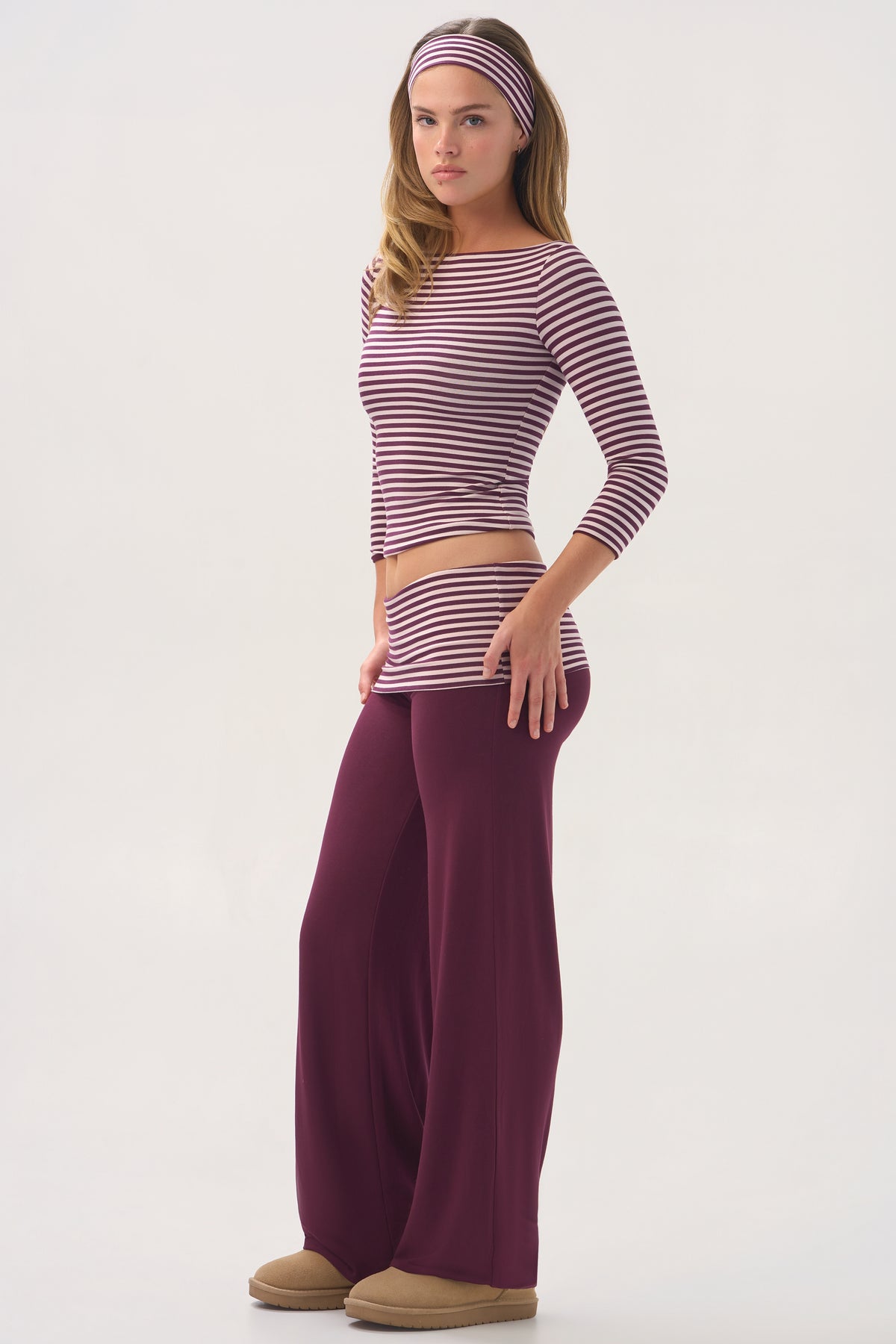 ButterCloud™ Wide-Leg Trousers in Plum - 2