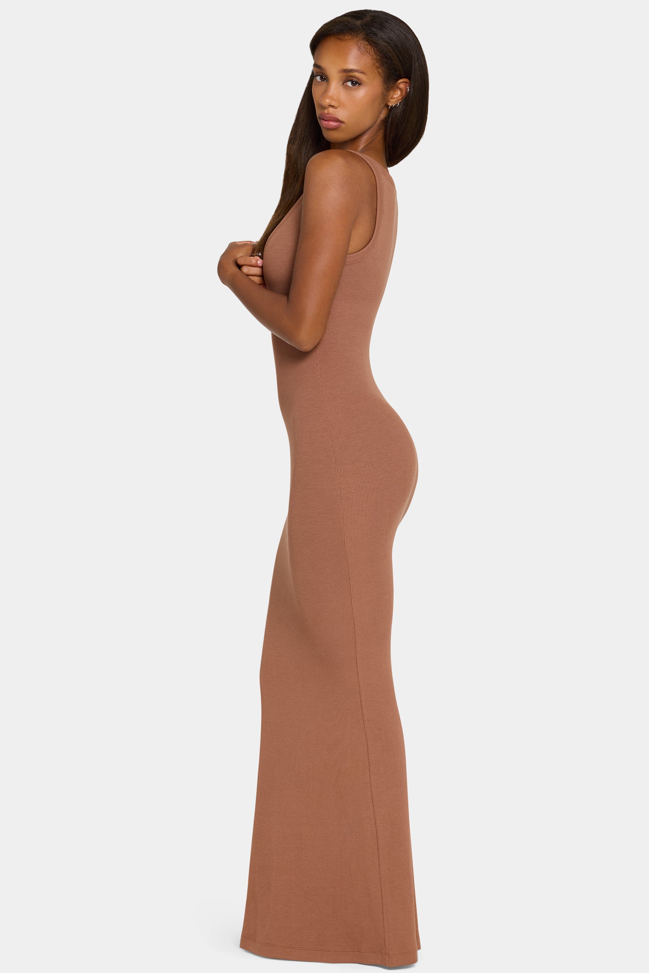 ButterCloud™ Built-In Bra Maxi Dress in Cocoa