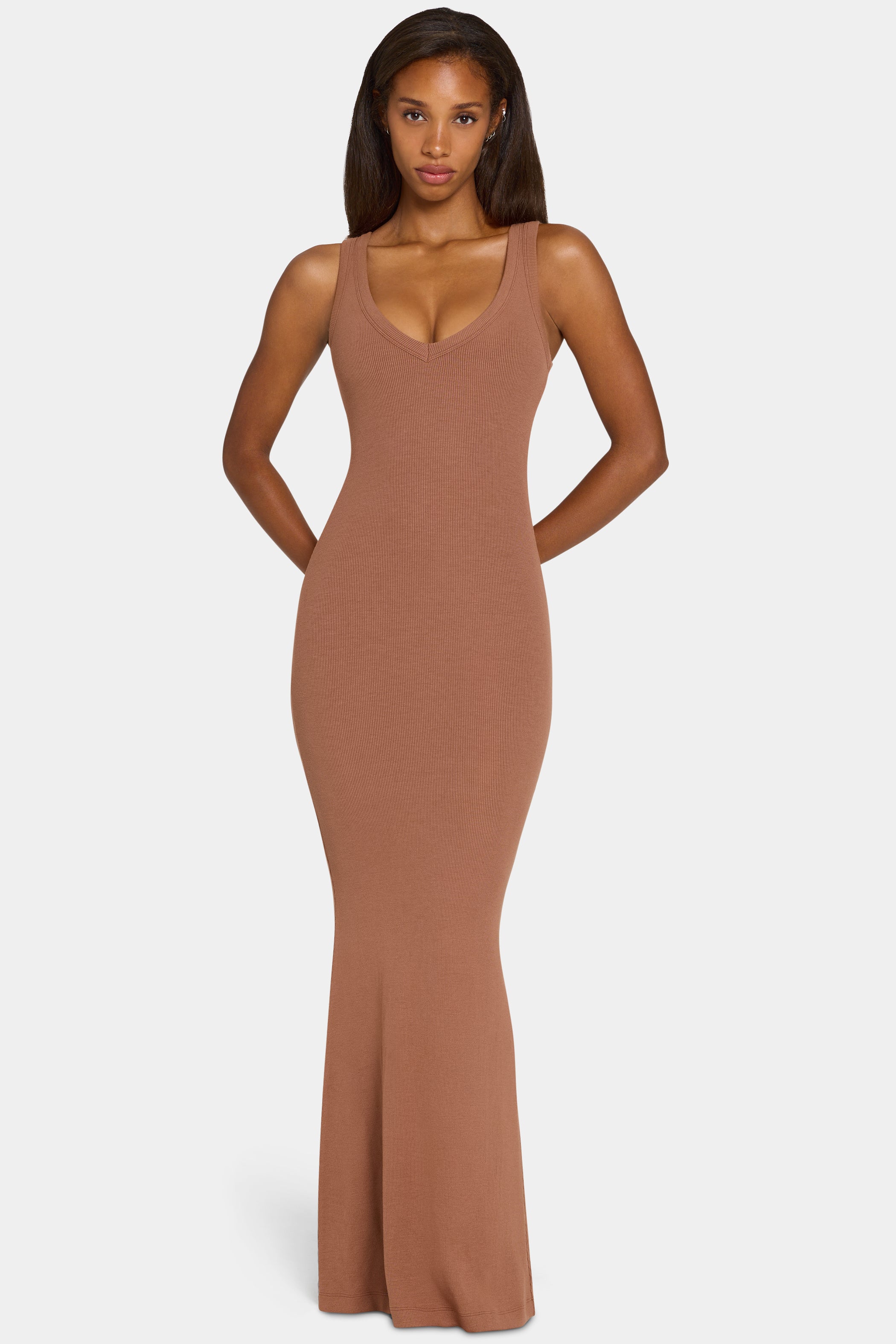 ButterCloud™ Built-In Bra Maxi Dress in Cocoa
