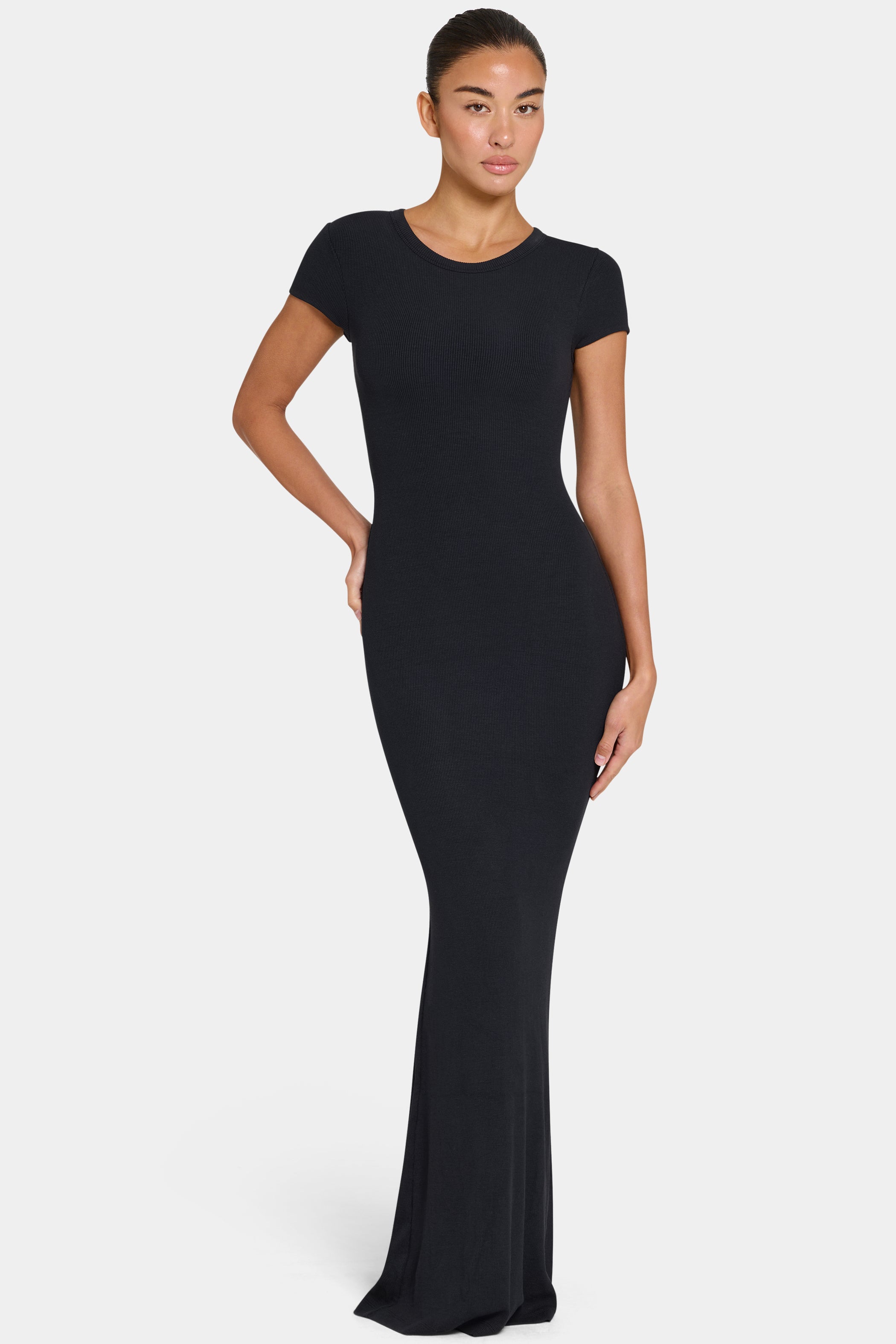ButterCloud™ Cap Sleeve Maxi Dress in Black