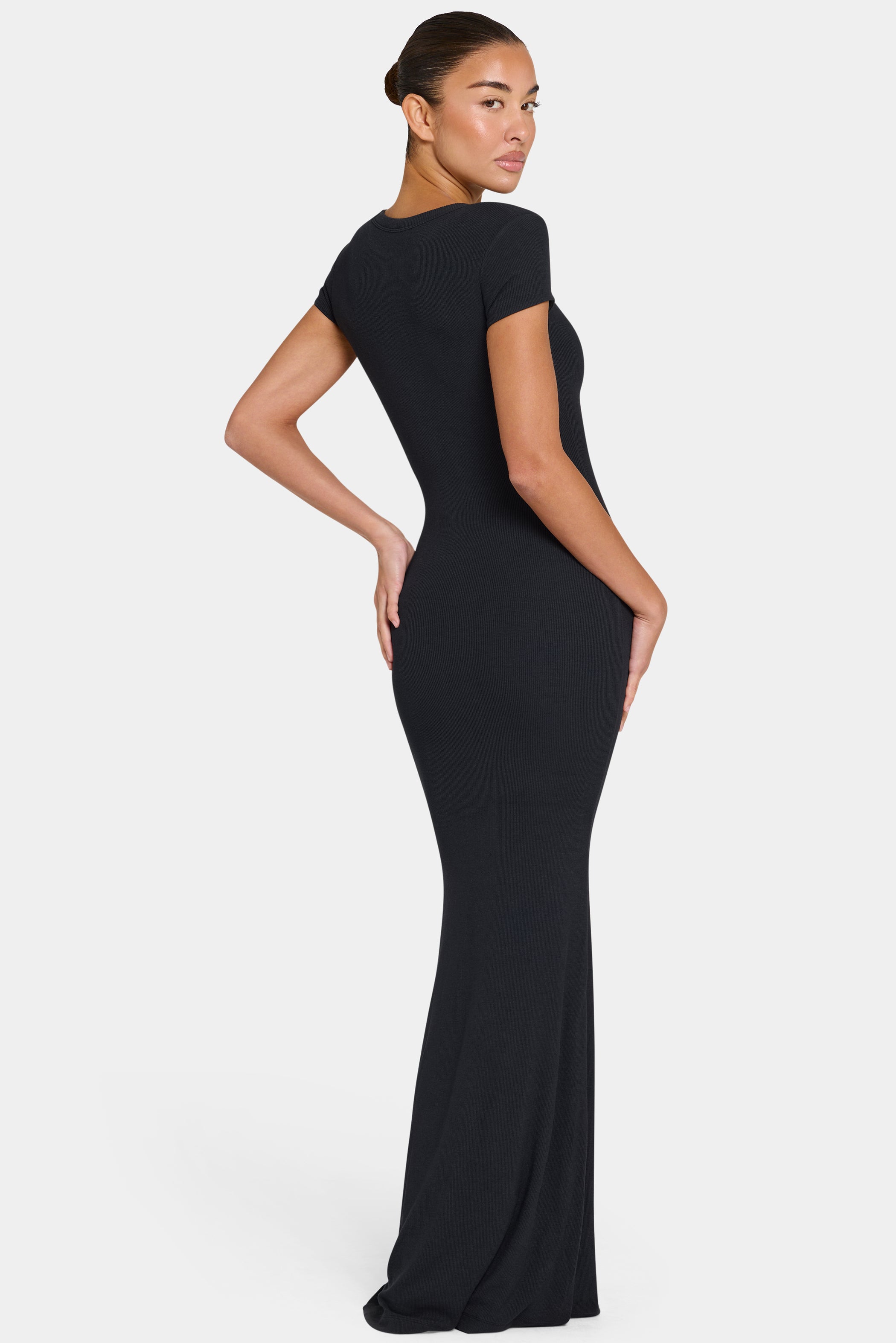 ButterCloud™ Cap Sleeve Maxi Dress in Black