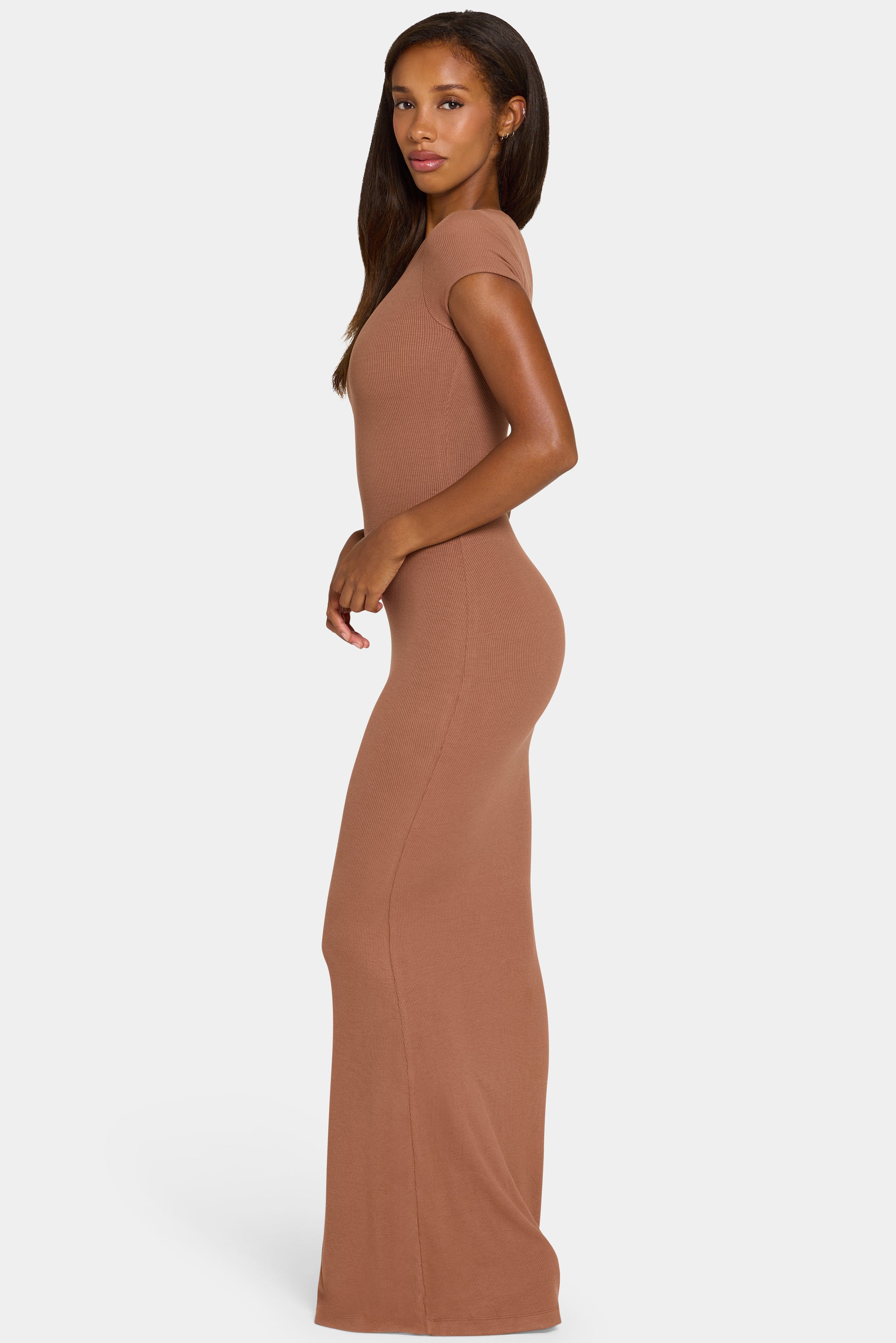 ButterCloud™ Cap Sleeve Maxi Dress in Cocoa