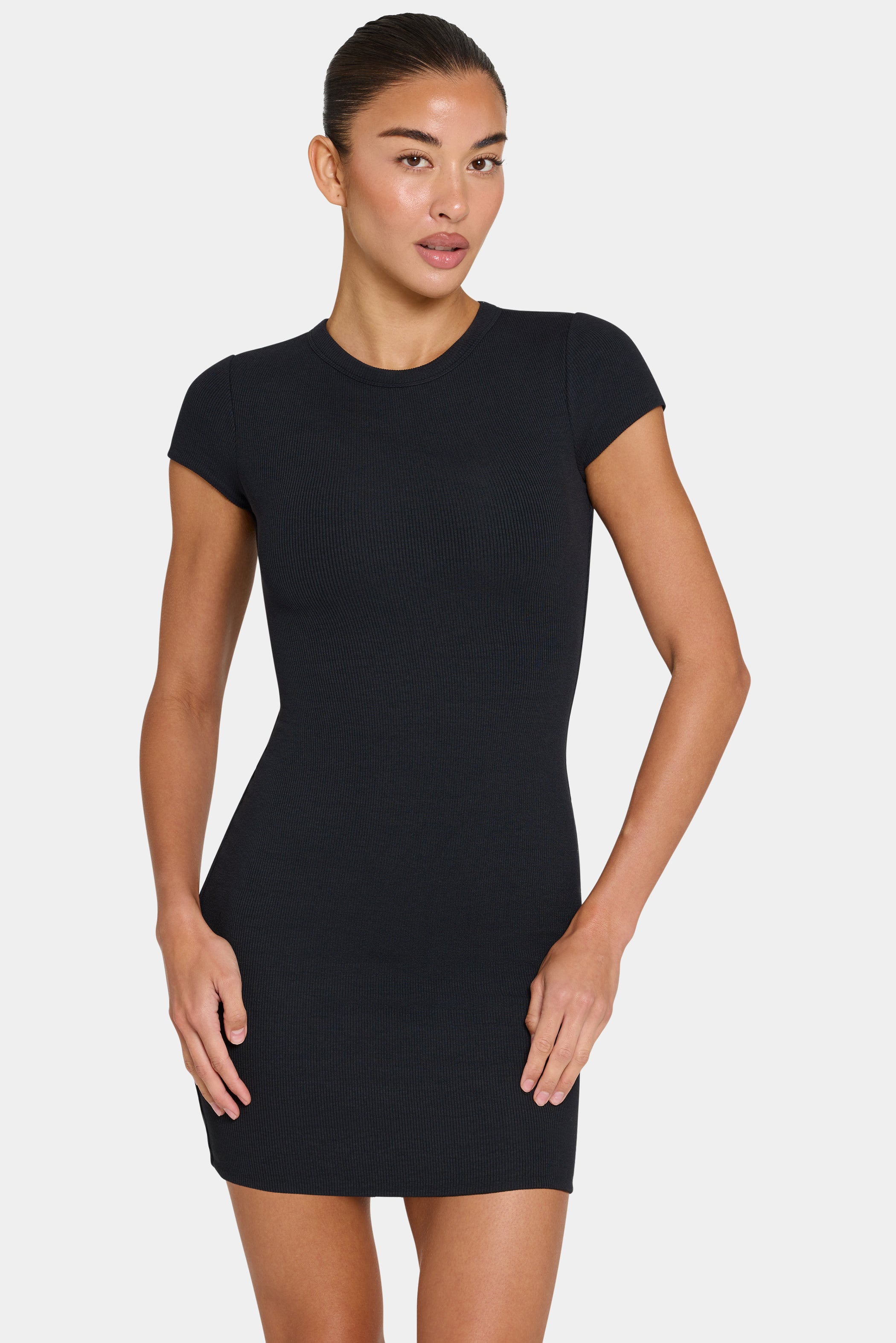 ButterCloud™ Cap Sleeve Mini Dress in Black