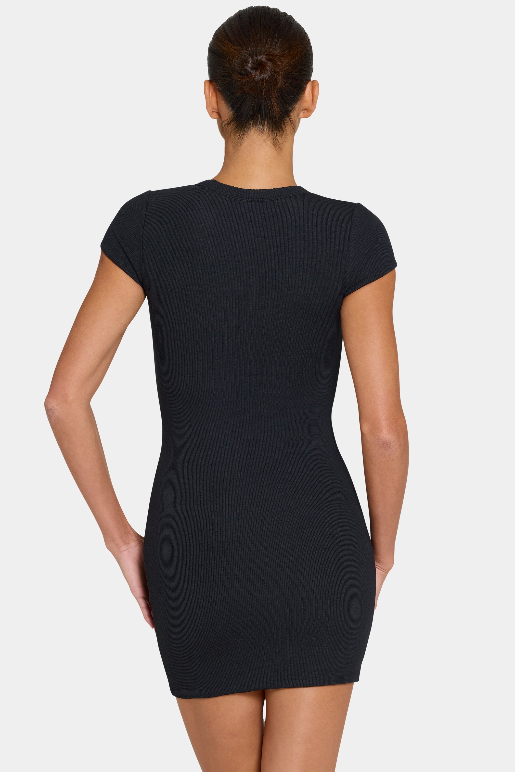 ButterCloud™ Cap Sleeve Mini Dress in Black