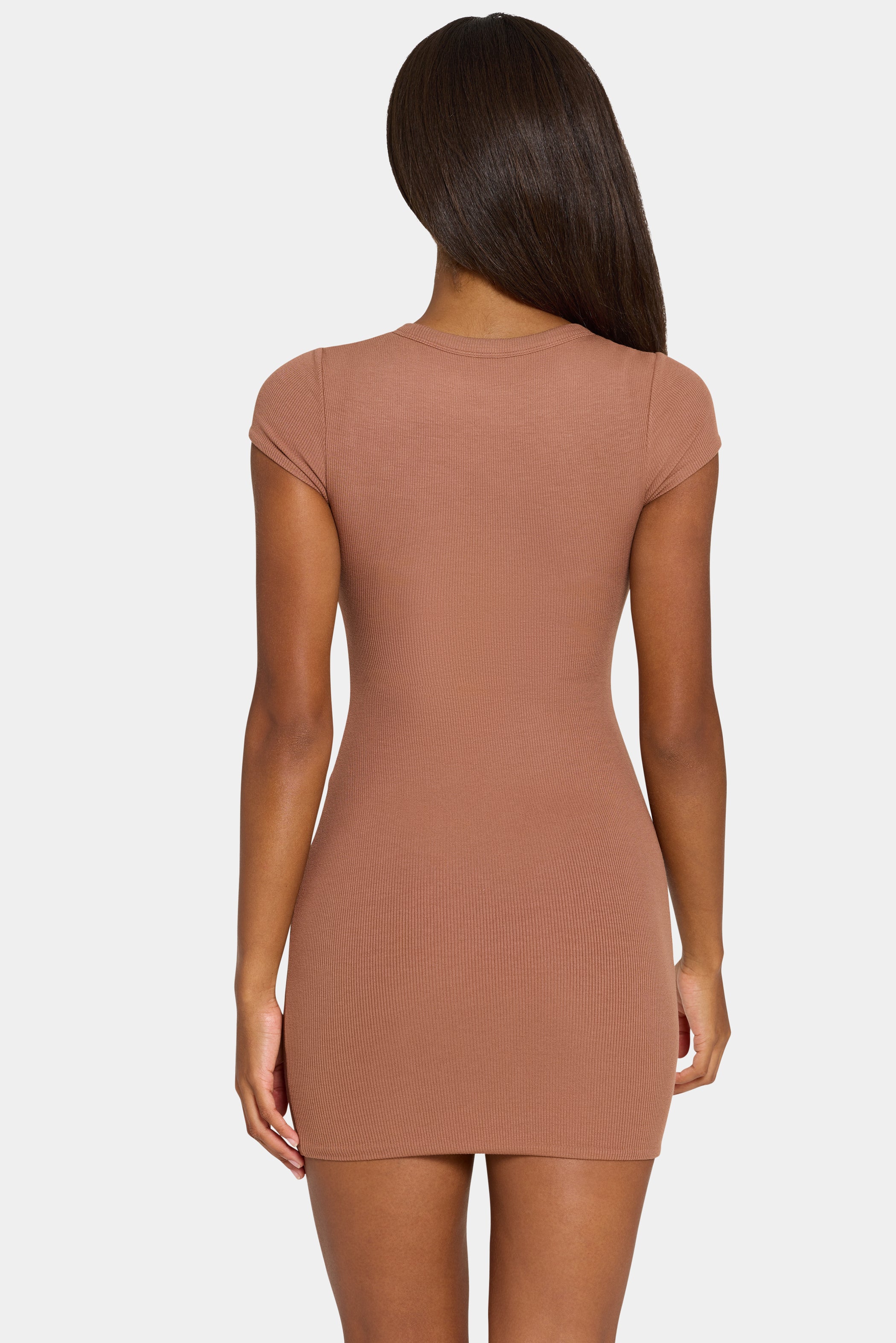 ButterCloud™ Cap Sleeve Mini Dress in Cocoa