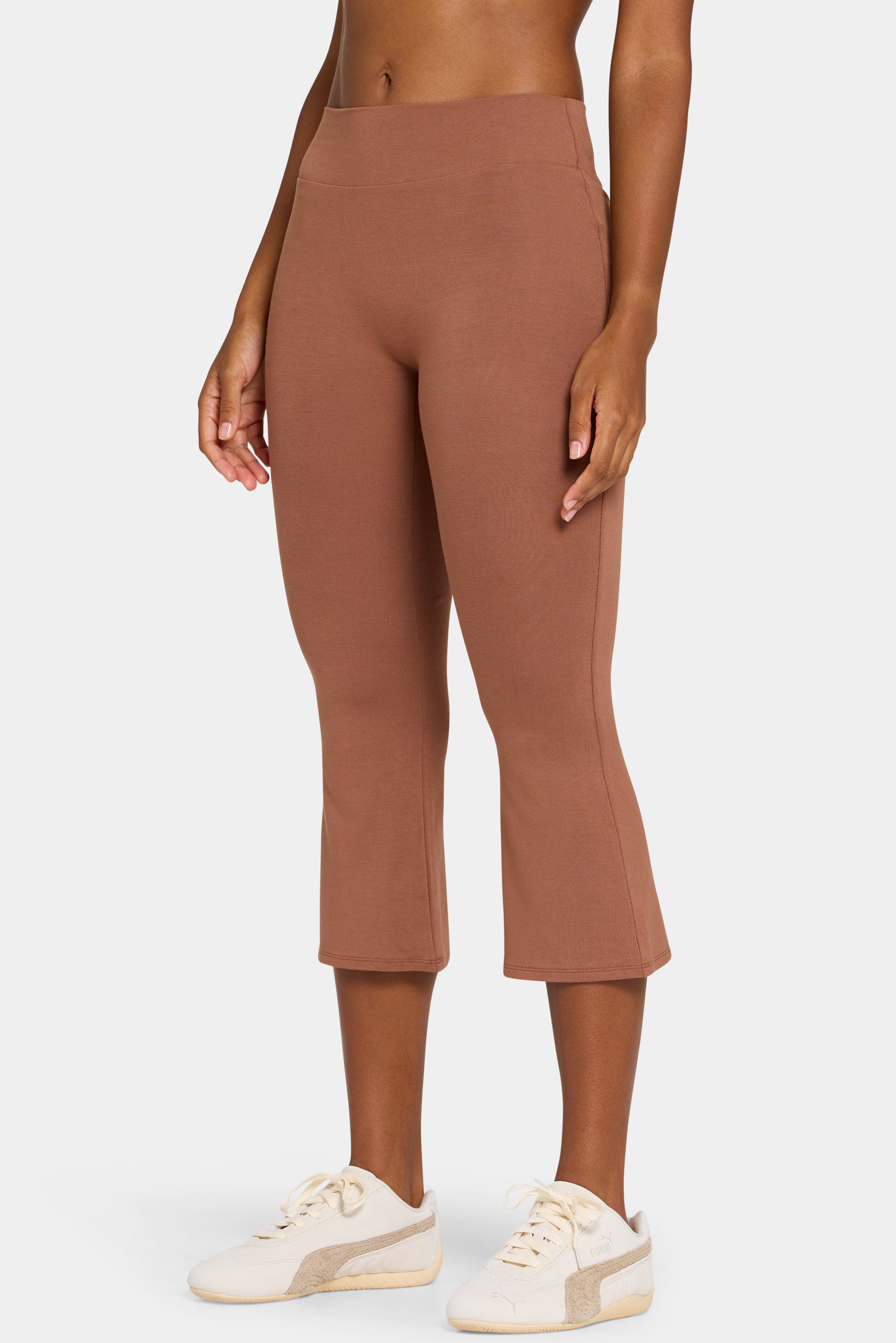 ButterCloud™ Flared Capri Leggings in Cocoa