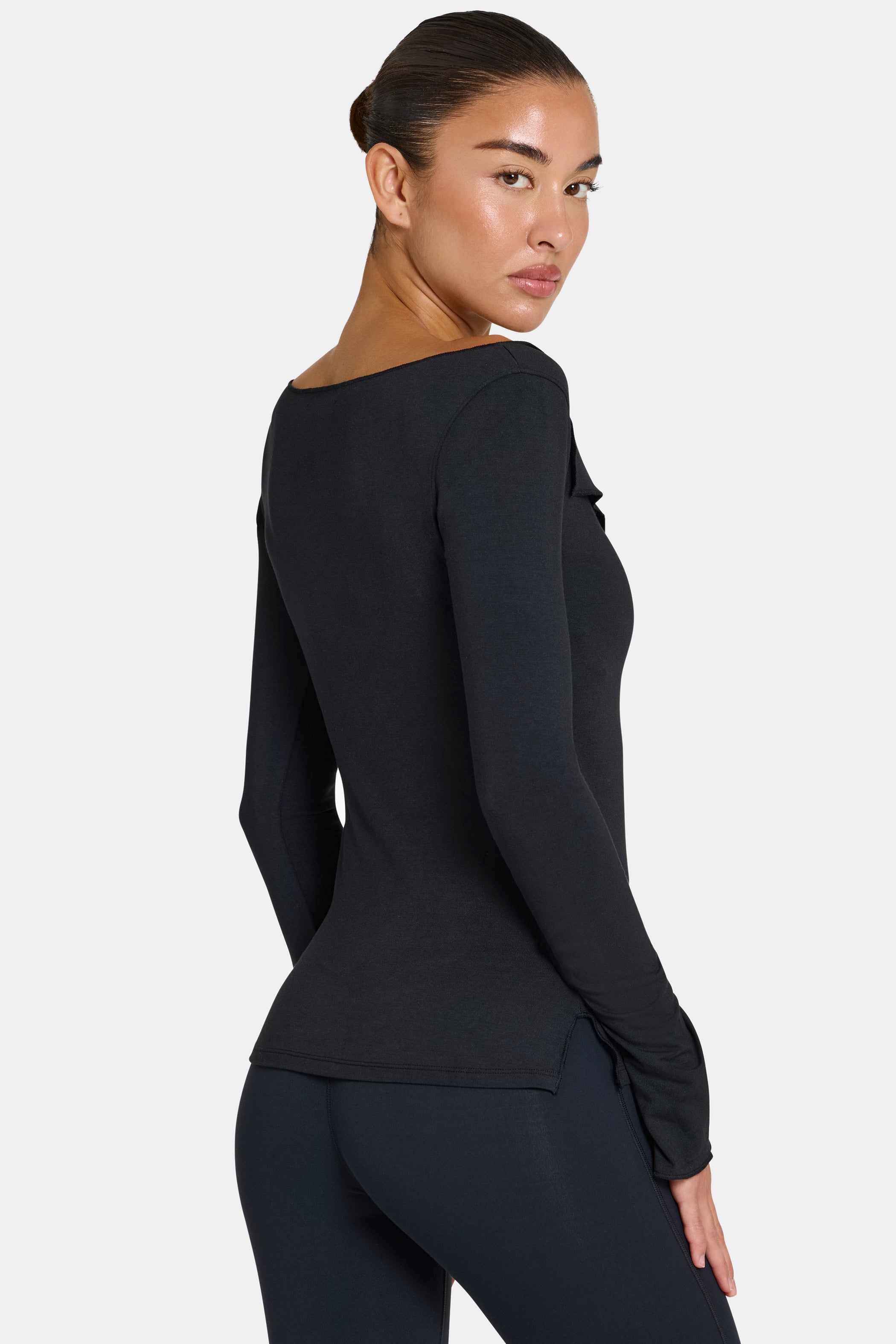 ButterCloud™ Long Sleeve Top in Black